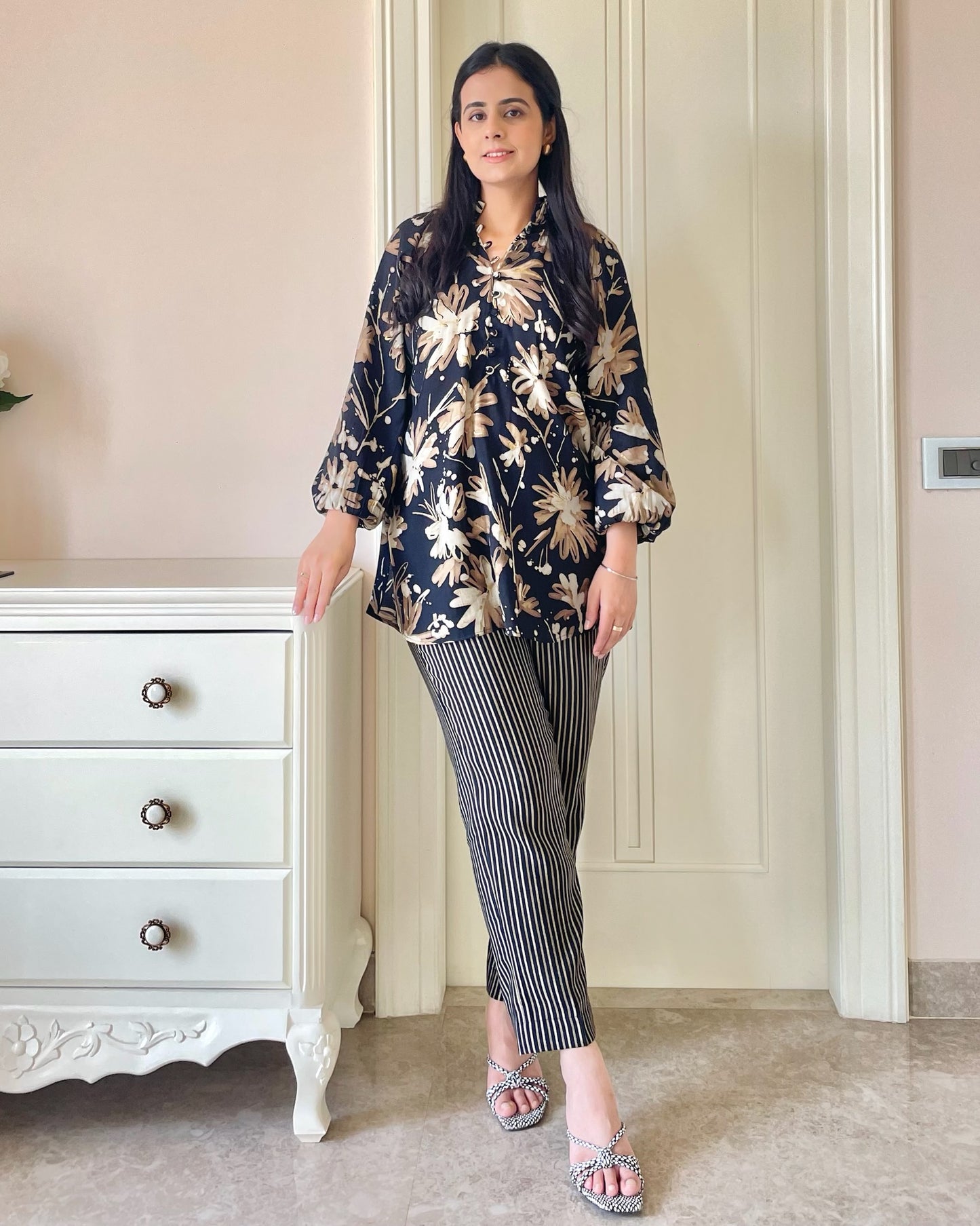 Noir Bloom Co-ord Set Cotton Comfort