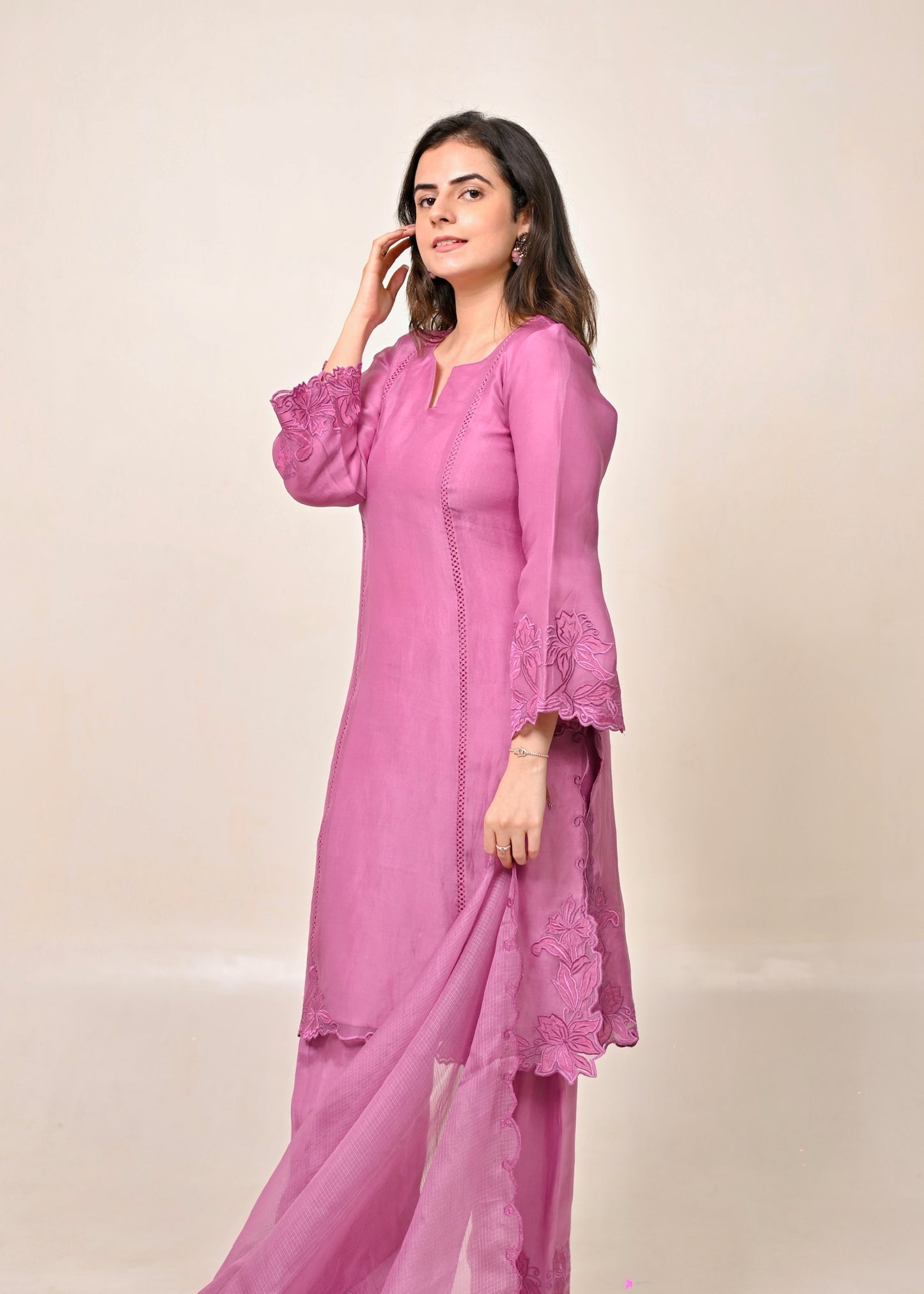 Mauve Pure Organza Ensemble
