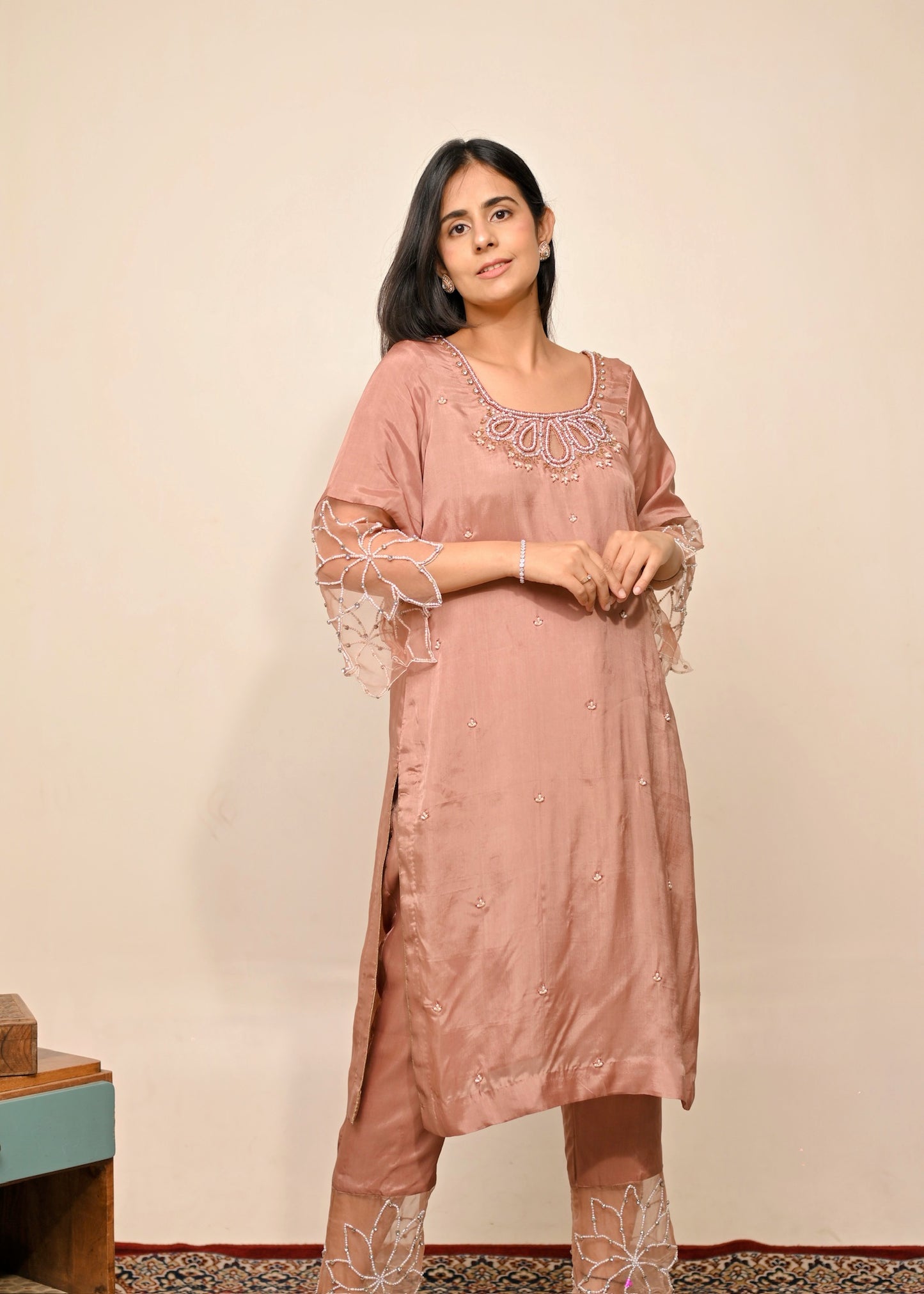 Sahiba Hand-Embroidered Silk Suit Set