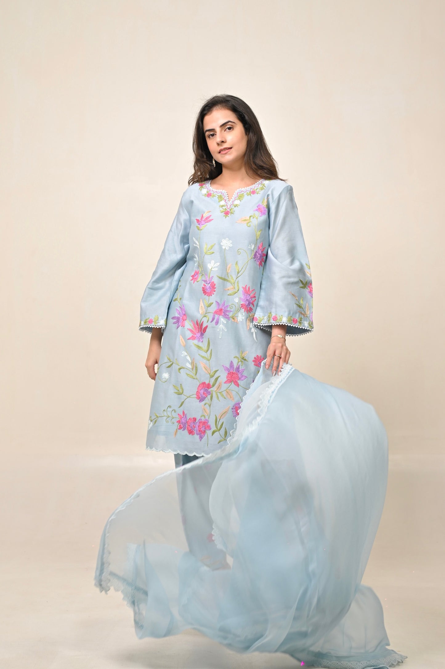 Azure Pure Chanderi Suit
