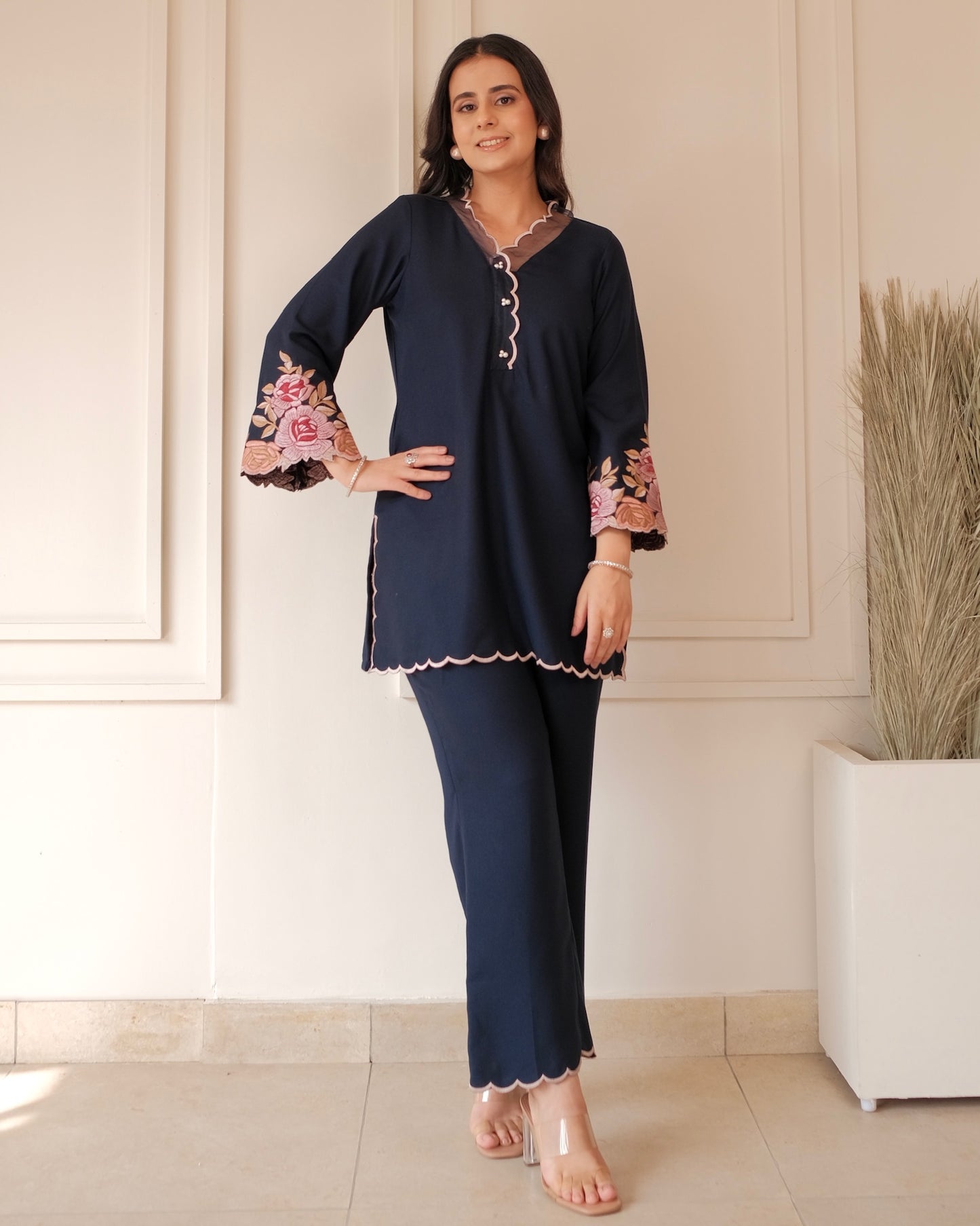 Pashmina Embroidered Co-ord Set
