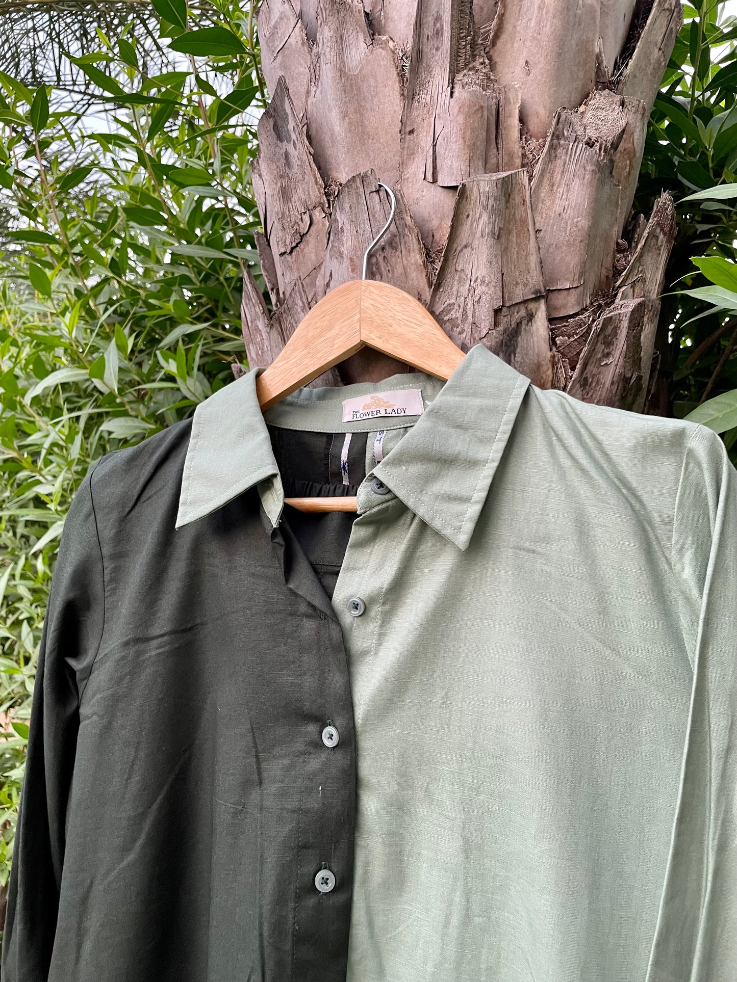 Contrast Cotton Linen Co-ord Set