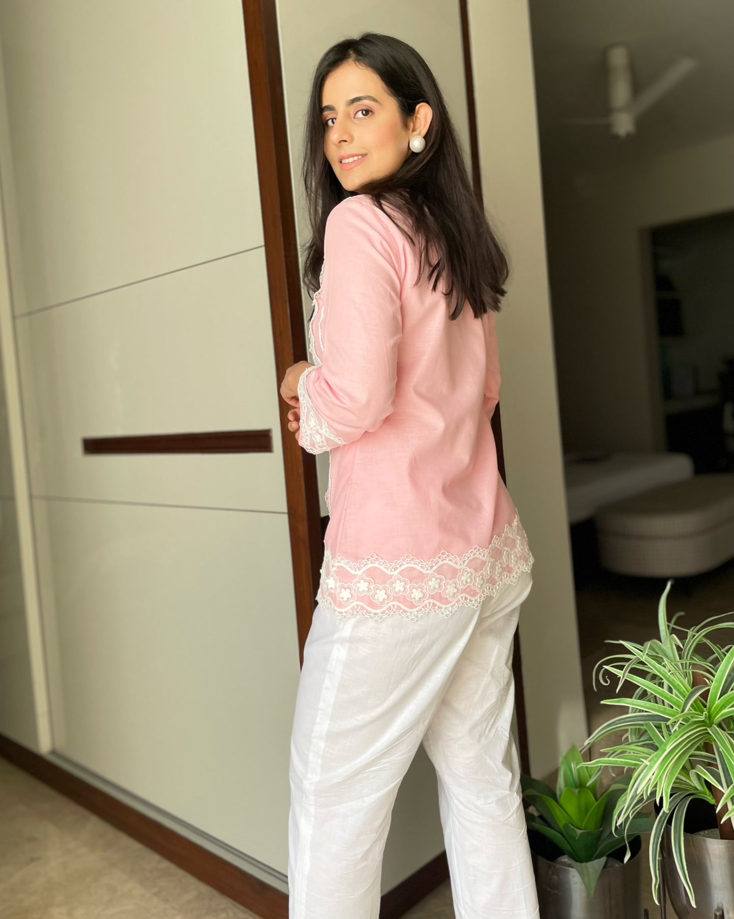 Blush Cotton Lace Set