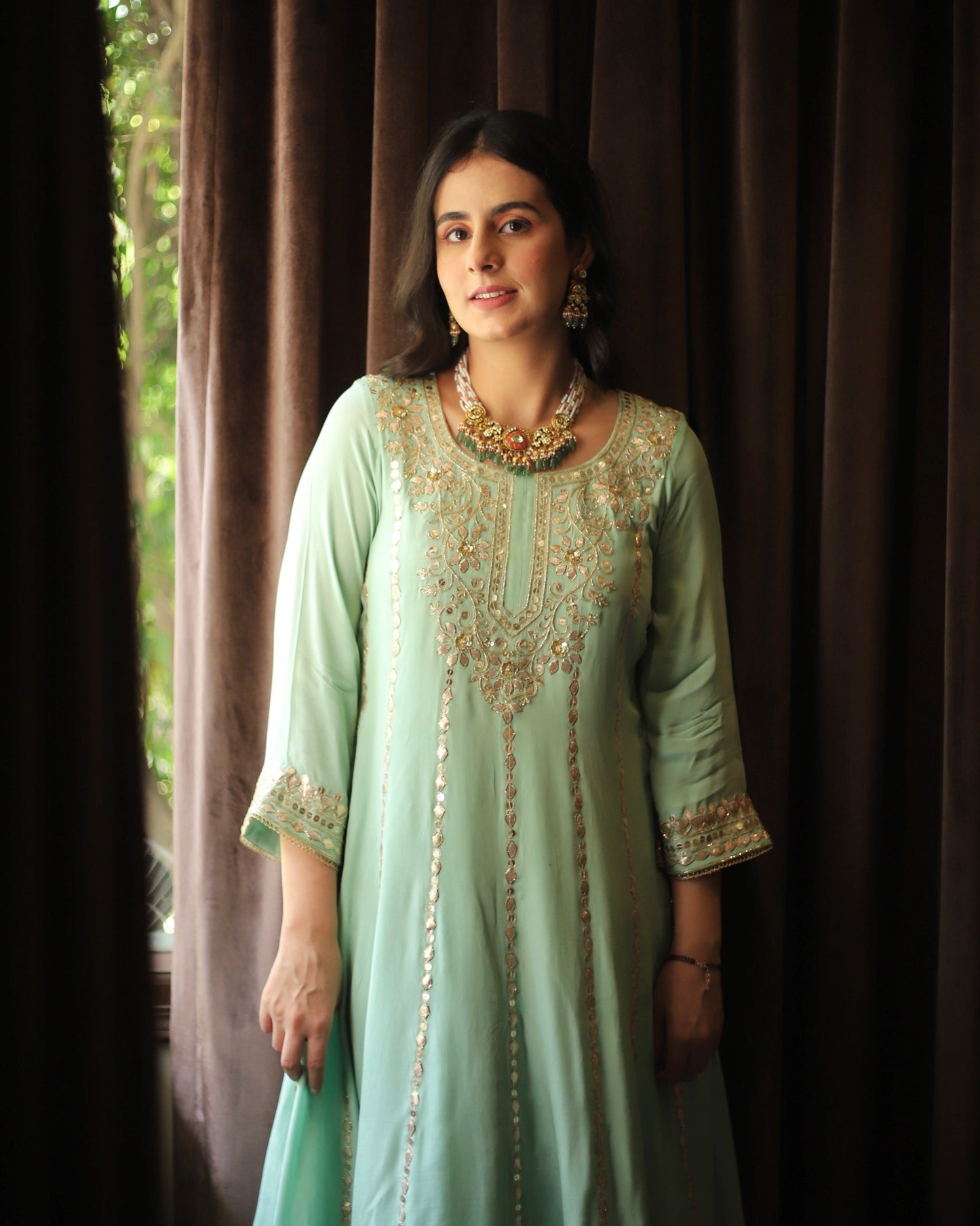 Ethereal Bloom Embroidered Anarkali Set