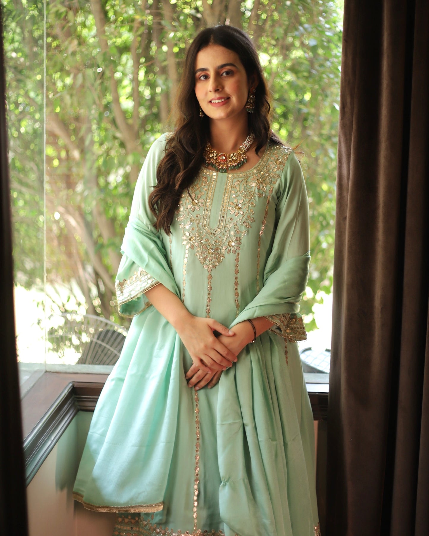 Ethereal Bloom Embroidered Anarkali Set
