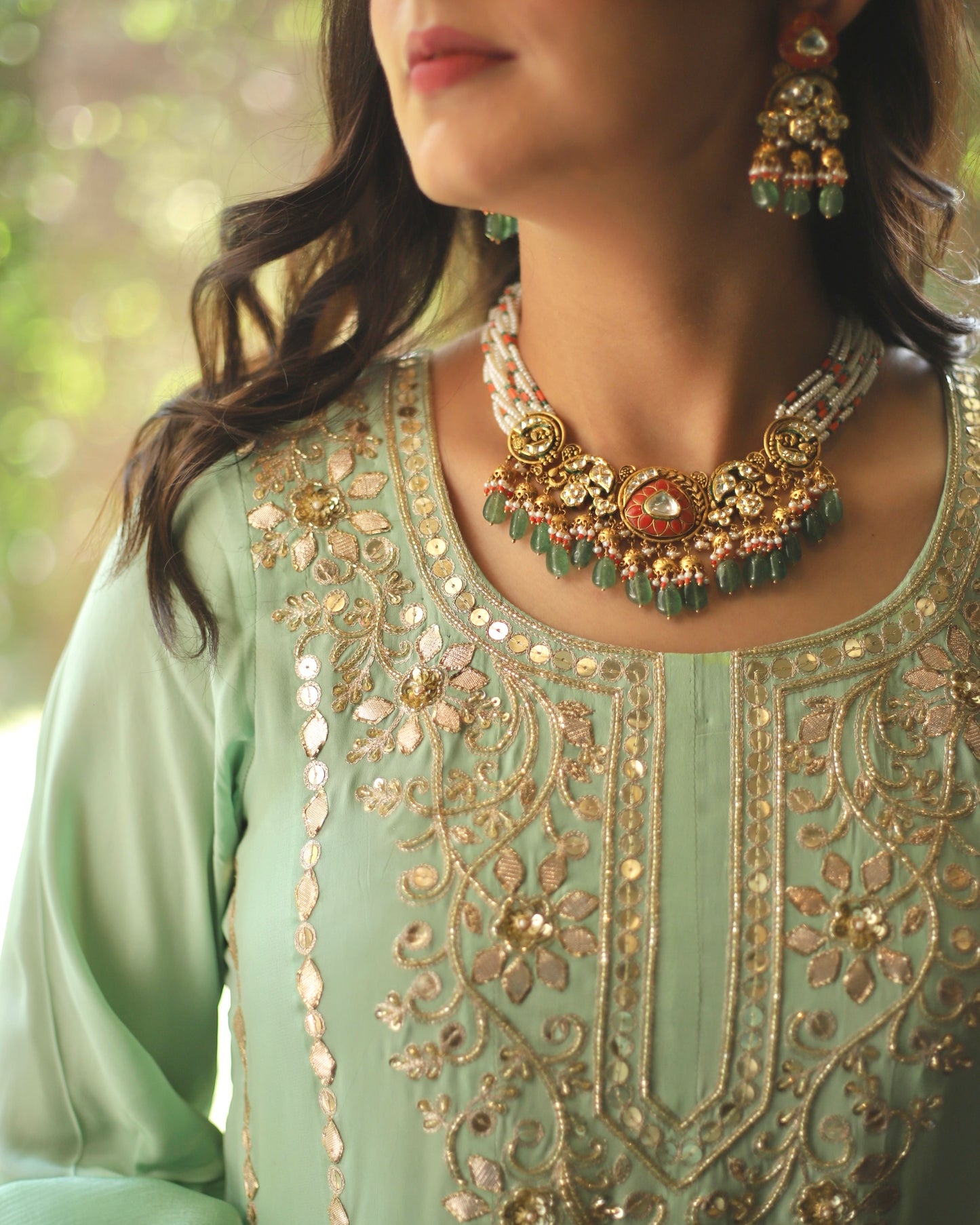 Ethereal Bloom Embroidered Anarkali Set