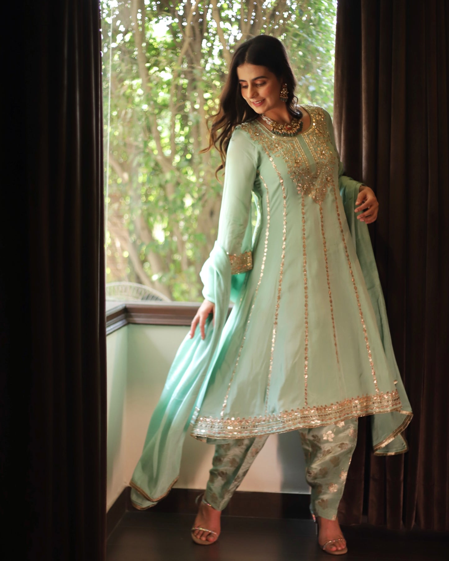 Ethereal Bloom Embroidered Anarkali Set