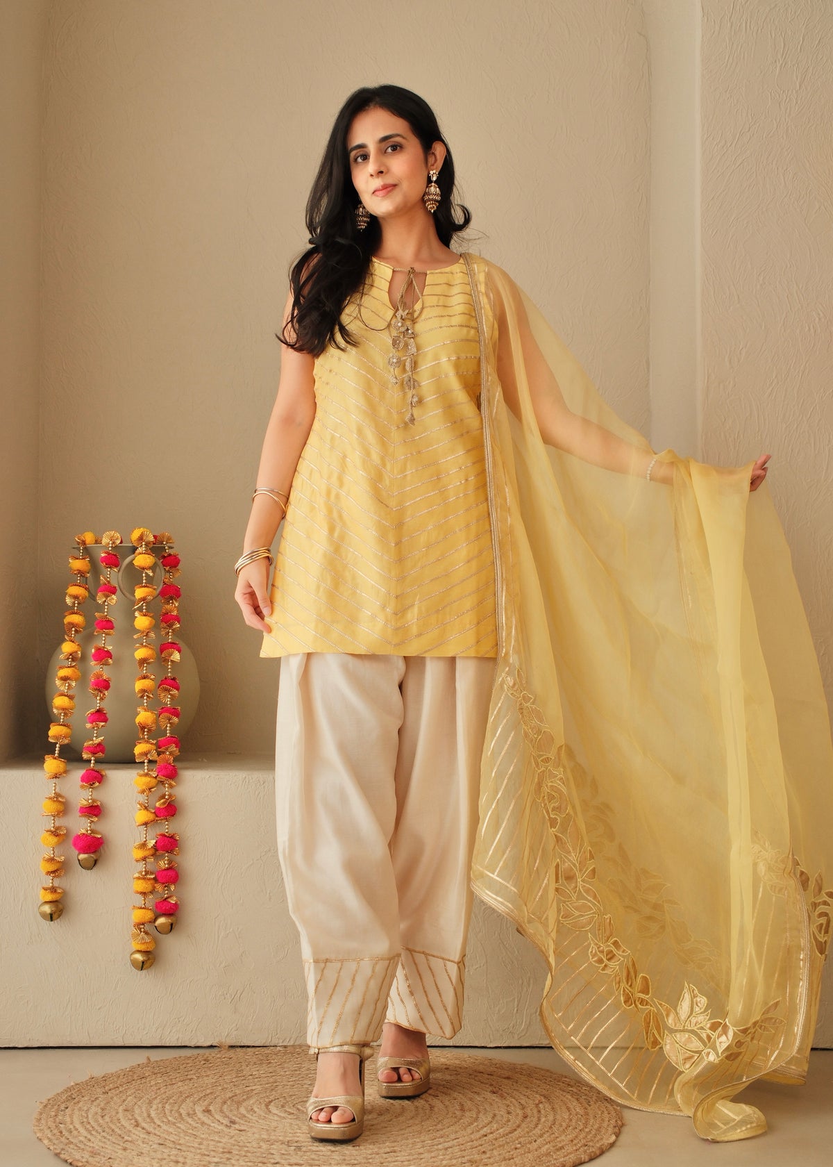 Kesariya- Pure Chanderi Ensemble