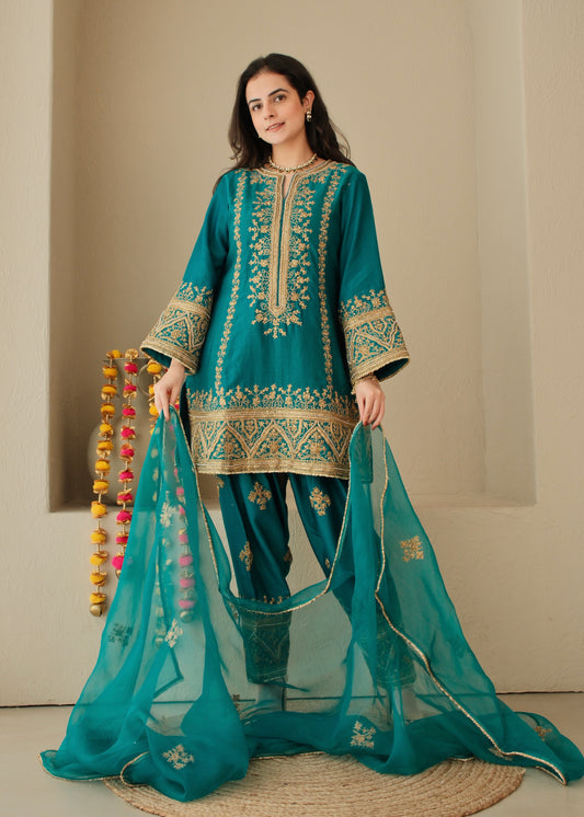 Firoza- Mongia Green Suit