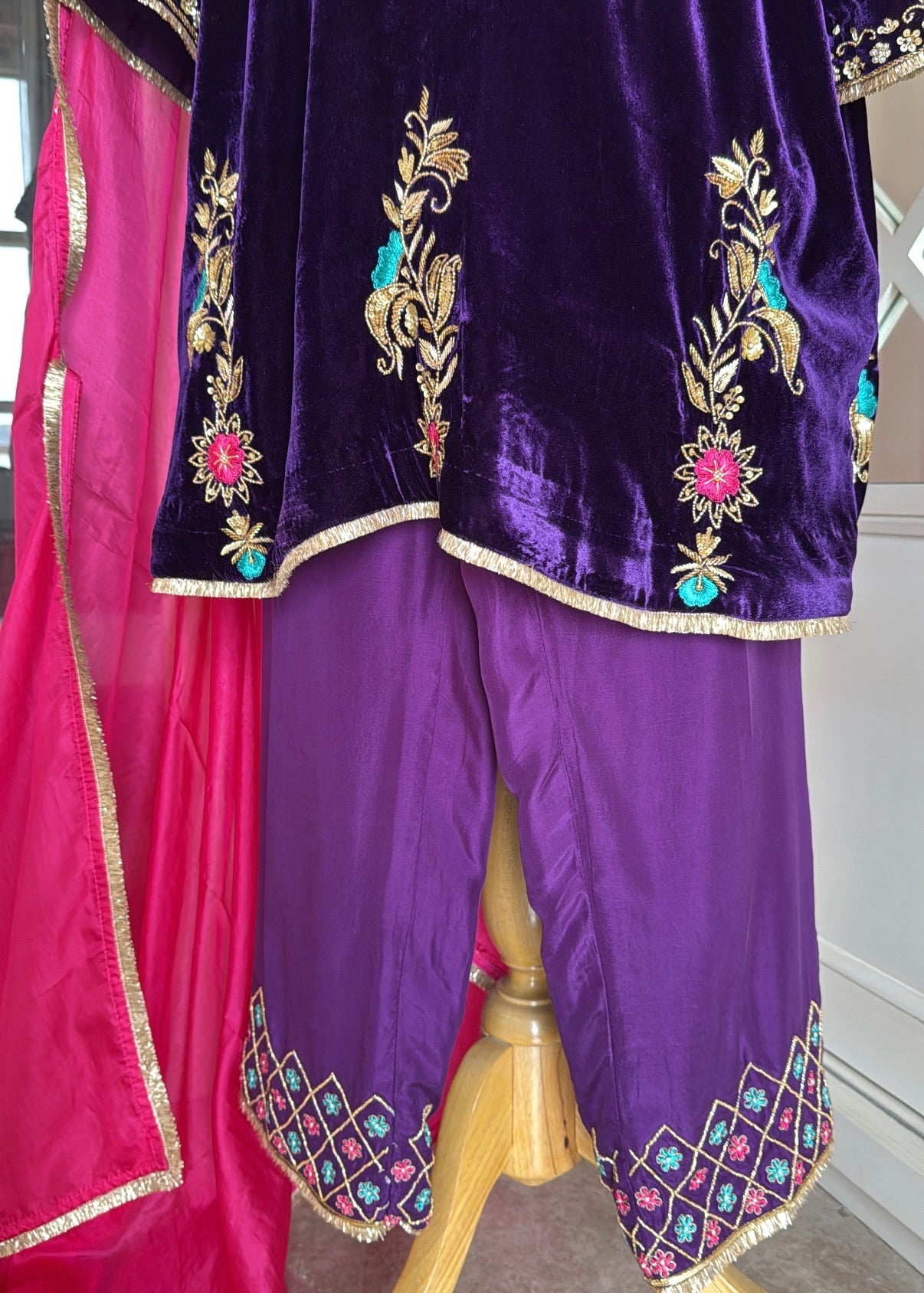 Royal Purple Velvet & Silk Ensemble