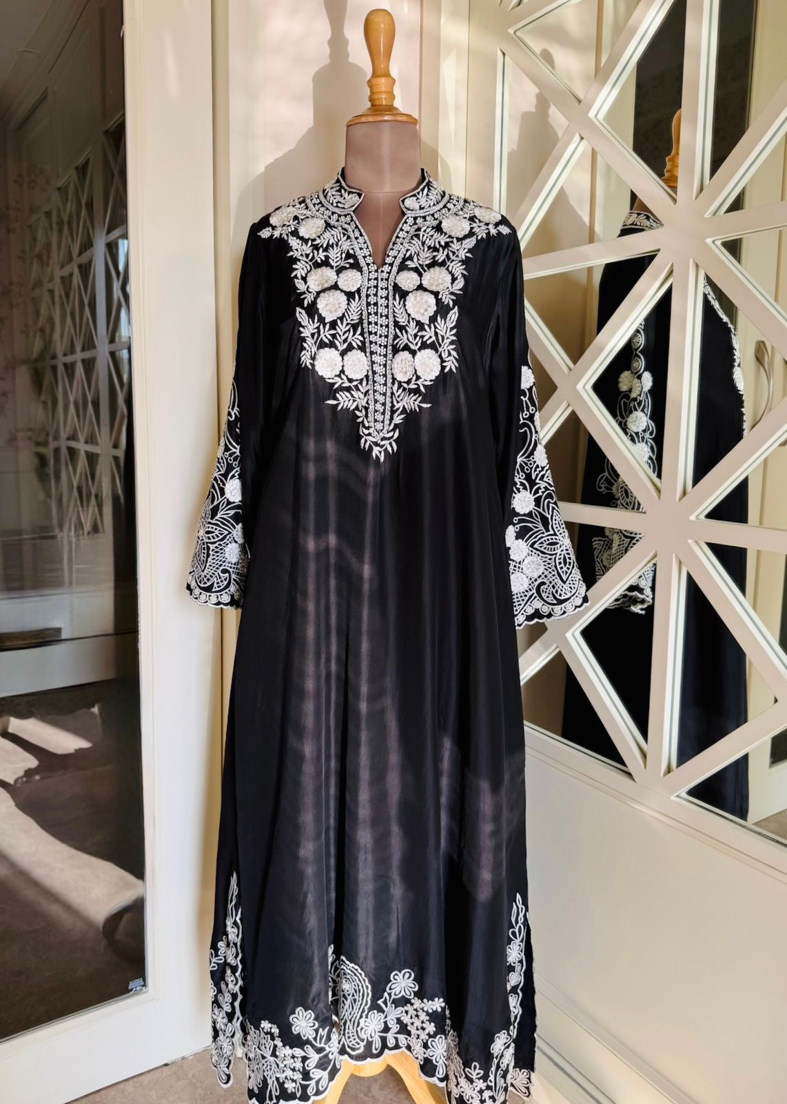 Monochrome Silk Kaftaan