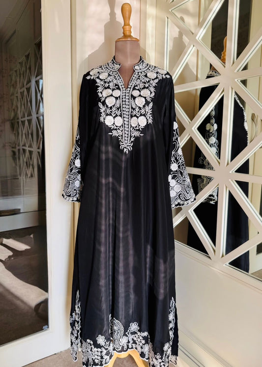 Monochrome Silk Kaftaan