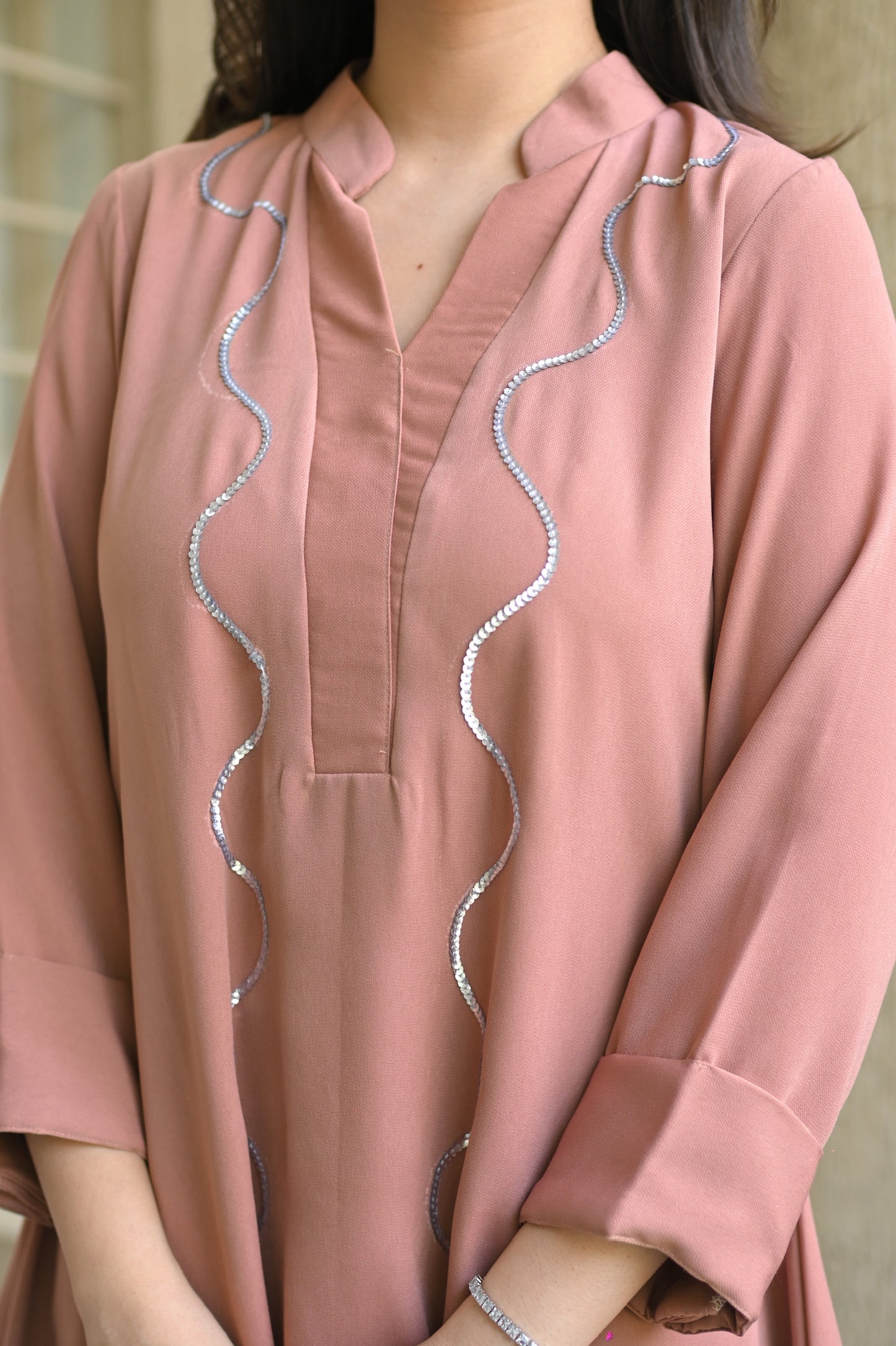 Blush Wave Double Georgette Co-ord Set