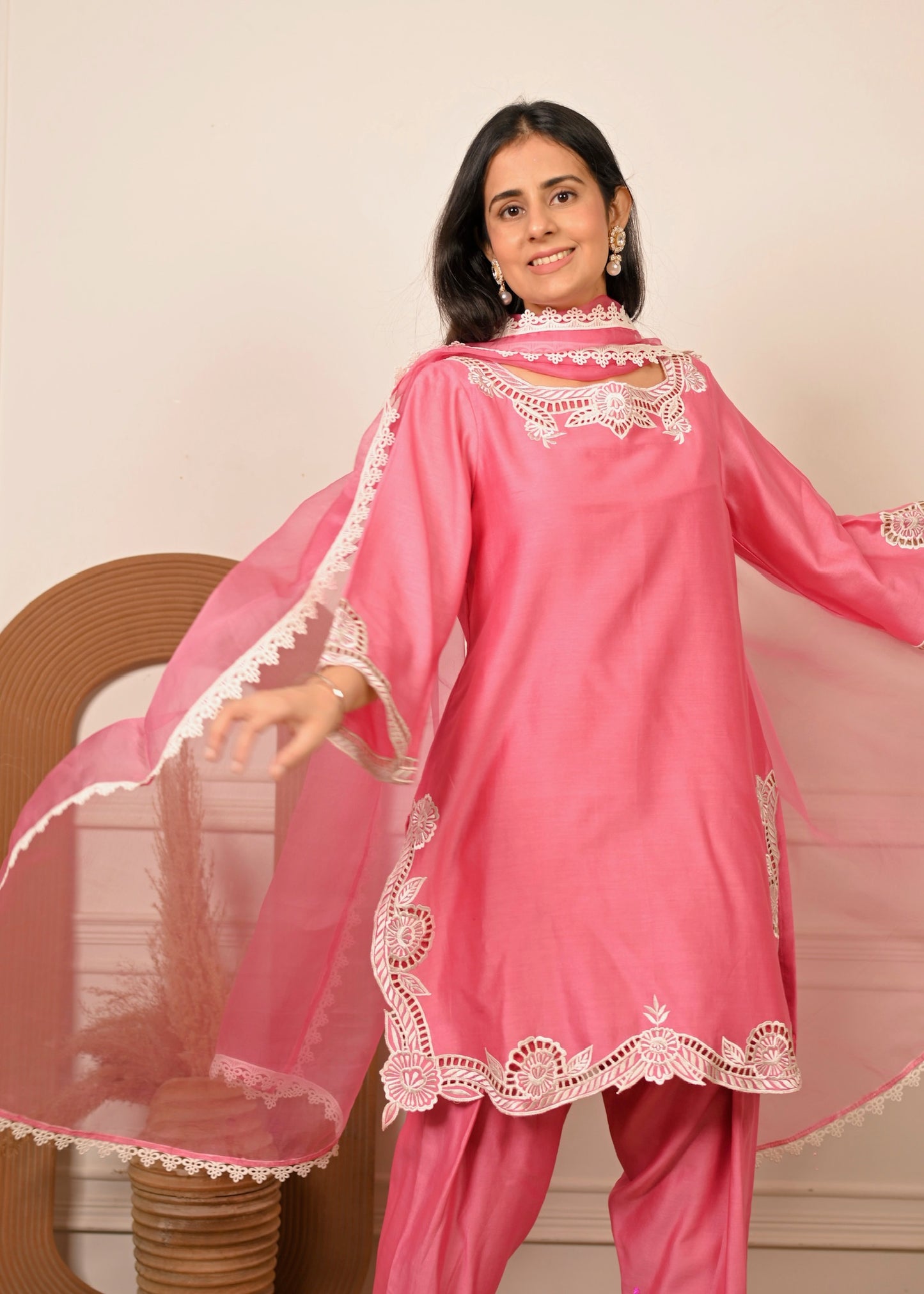 Gulabi Grace – Pure Chanderi Suit Set