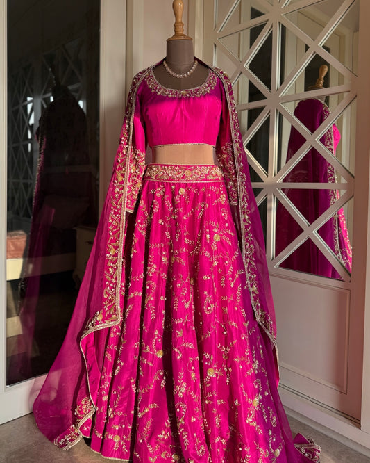 Rani Pink Silk Lehenga