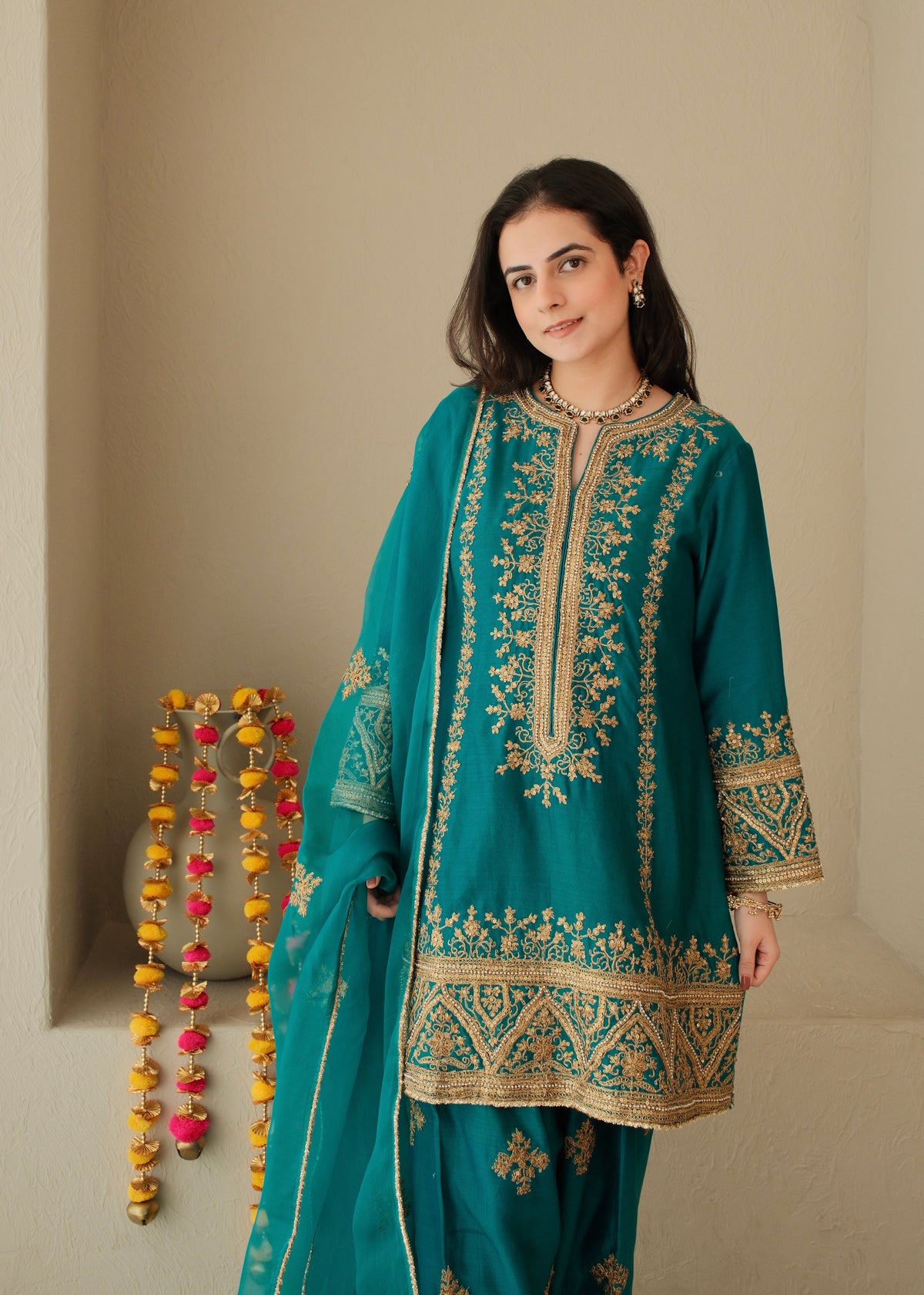 Firoza- Mongia Green Suit