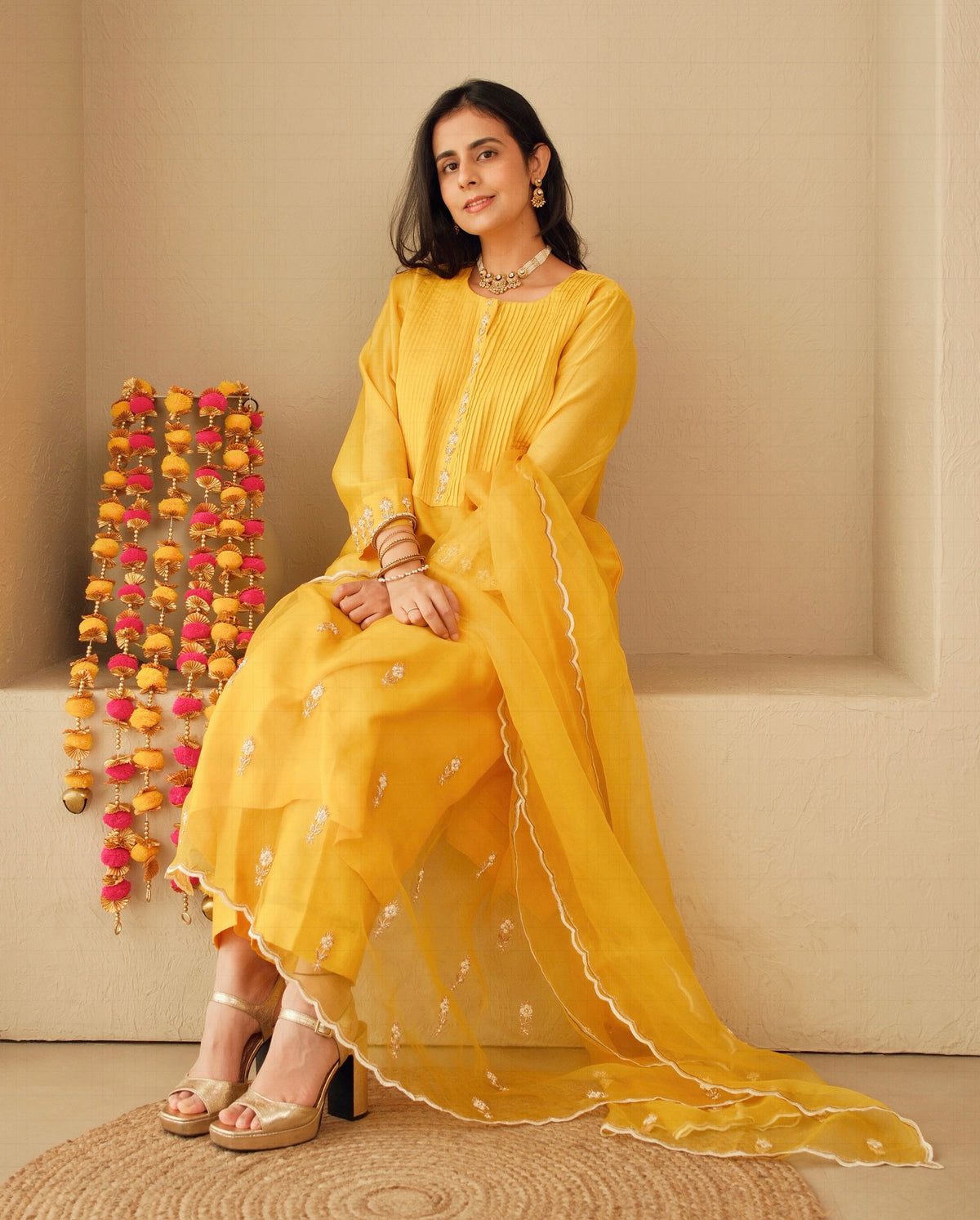 Kesari Noor- Pure Chanderi Suit Set