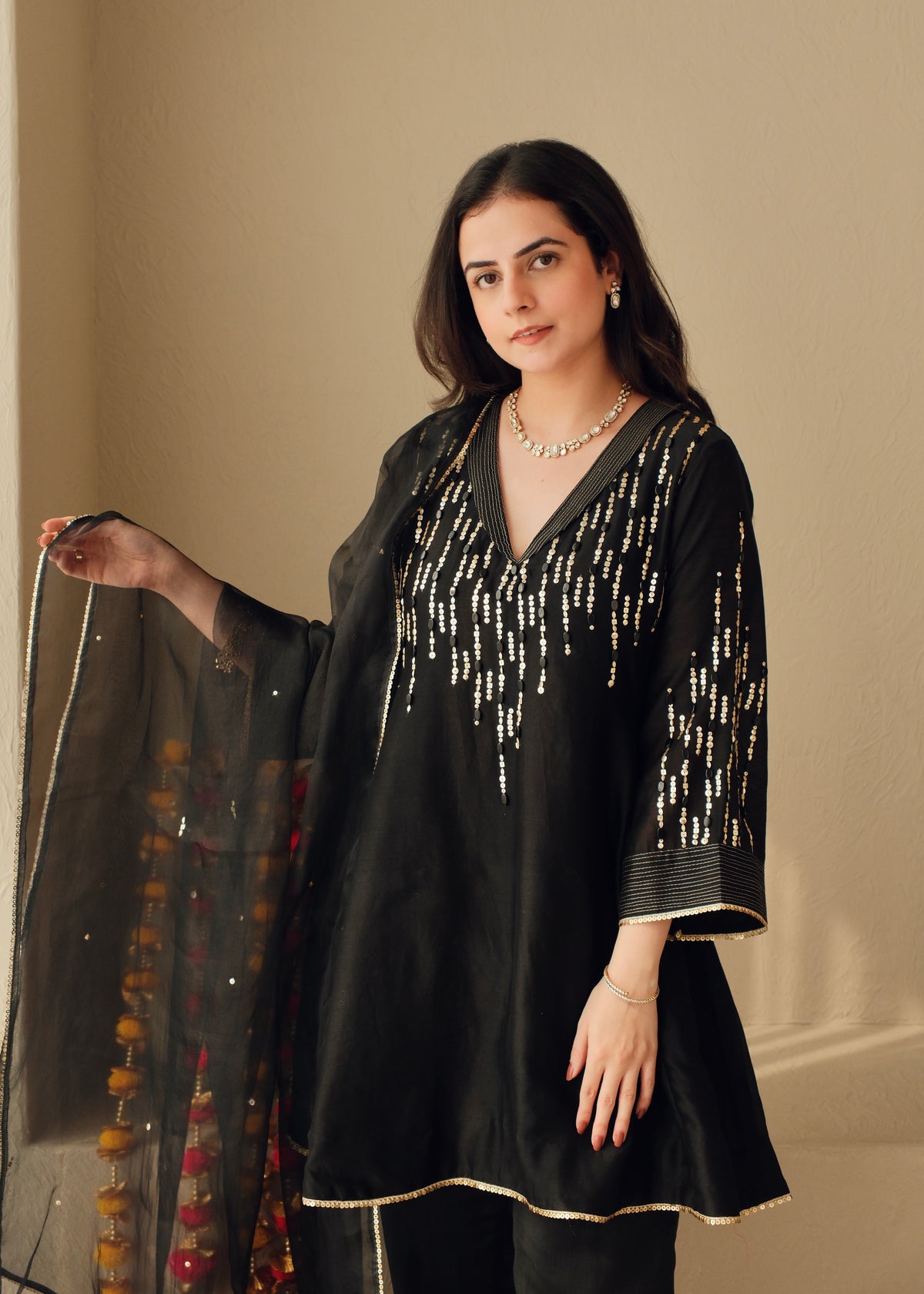 Siyah Raat- Pure Chanderi Suit