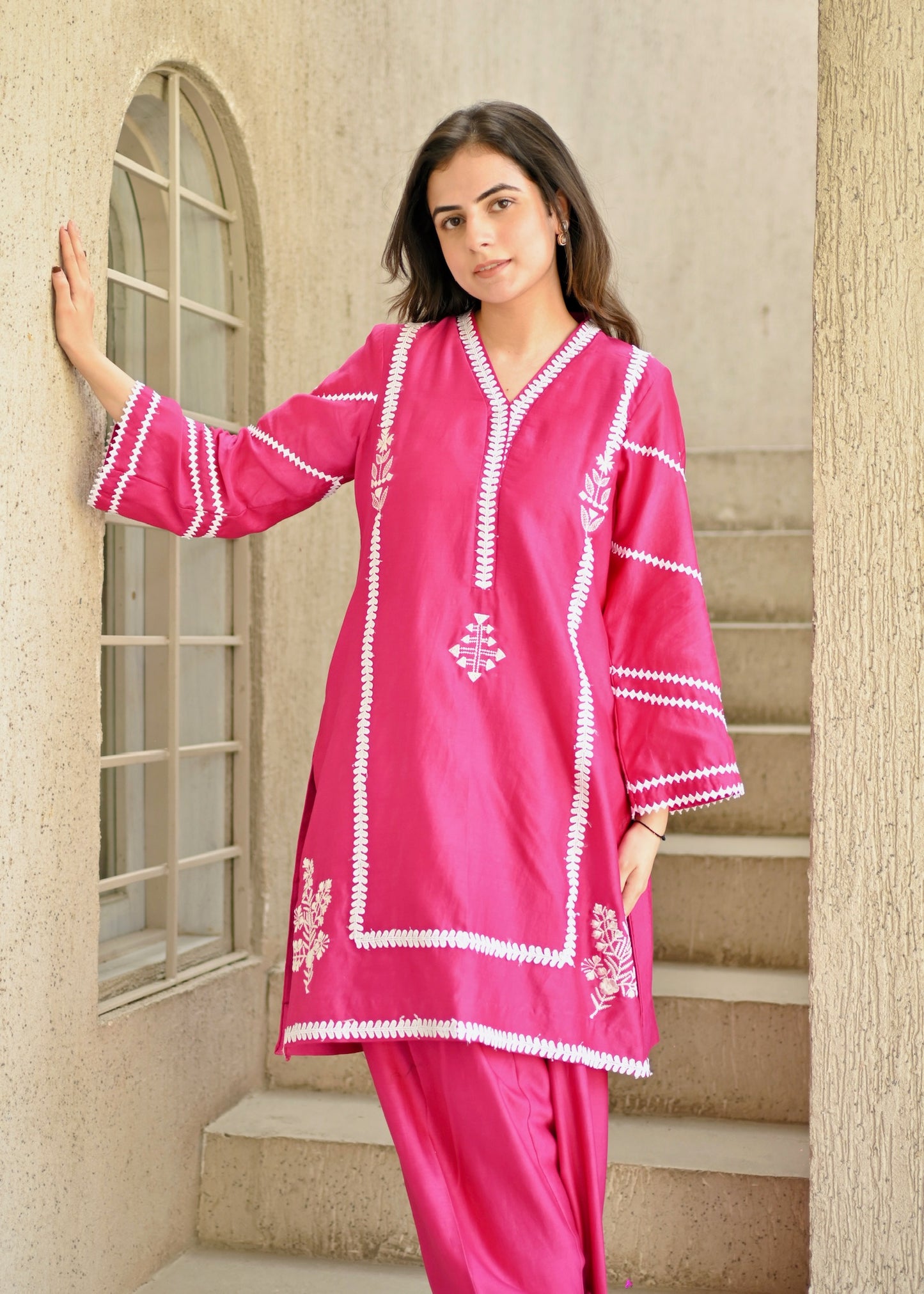 Hot Pink Breeze – Chanderi Suit Set
