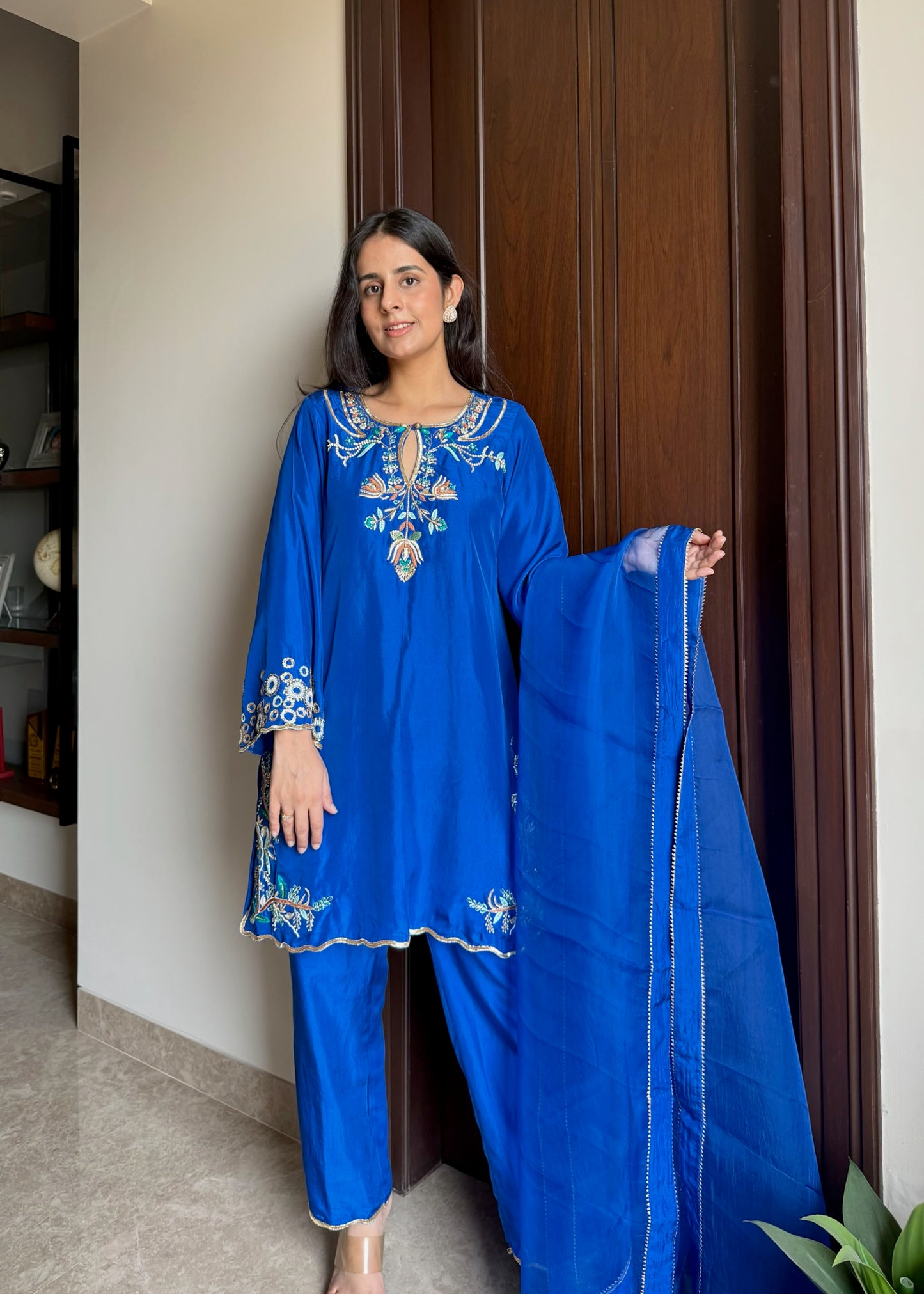 Electric Blue- Pure Silk Suit