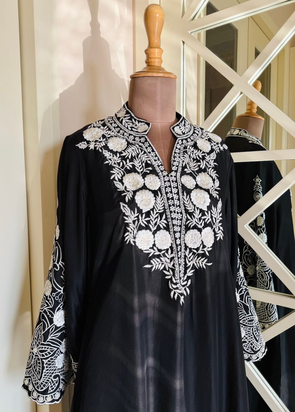 Monochrome Silk Kaftaan