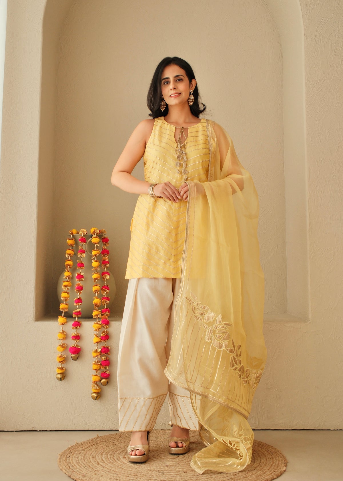 Kesariya- Pure Chanderi Ensemble