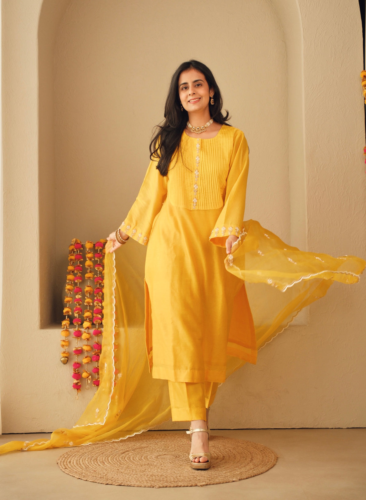 Kesari Noor- Pure Chanderi Suit Set
