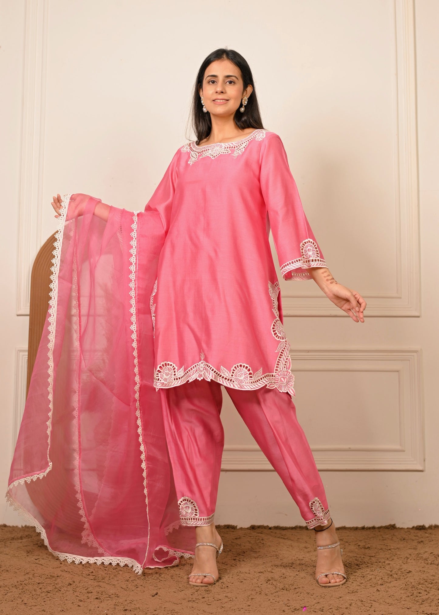 Gulabi Grace – Pure Chanderi Suit Set