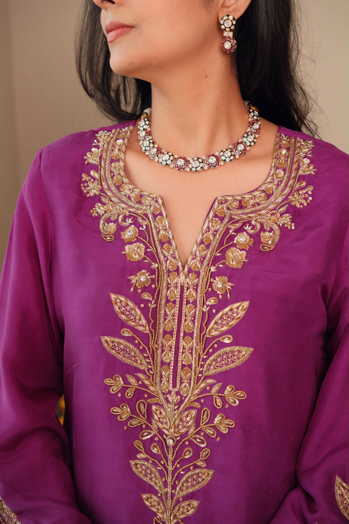 Jaam- Pure Silk Farshi Salwar Set