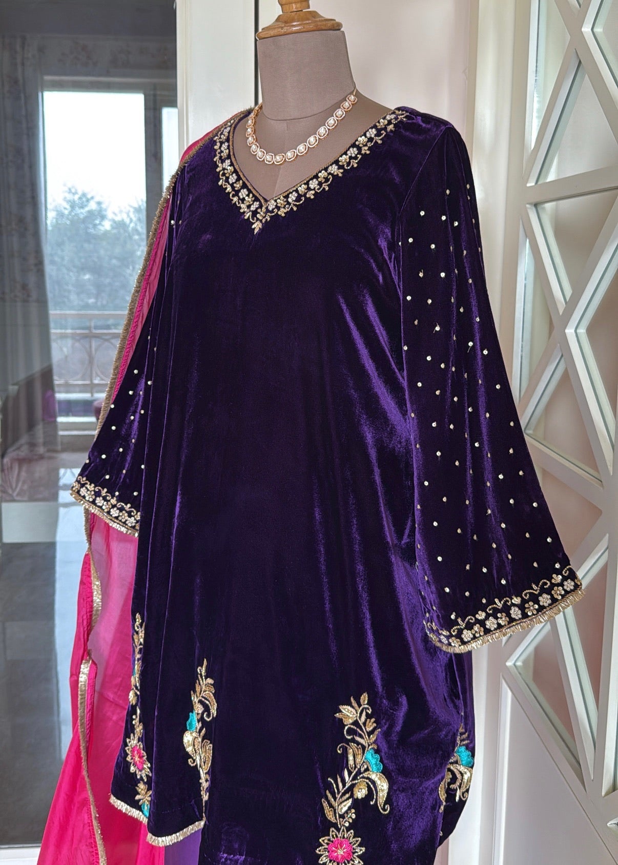 Royal Purple Velvet & Silk Ensemble