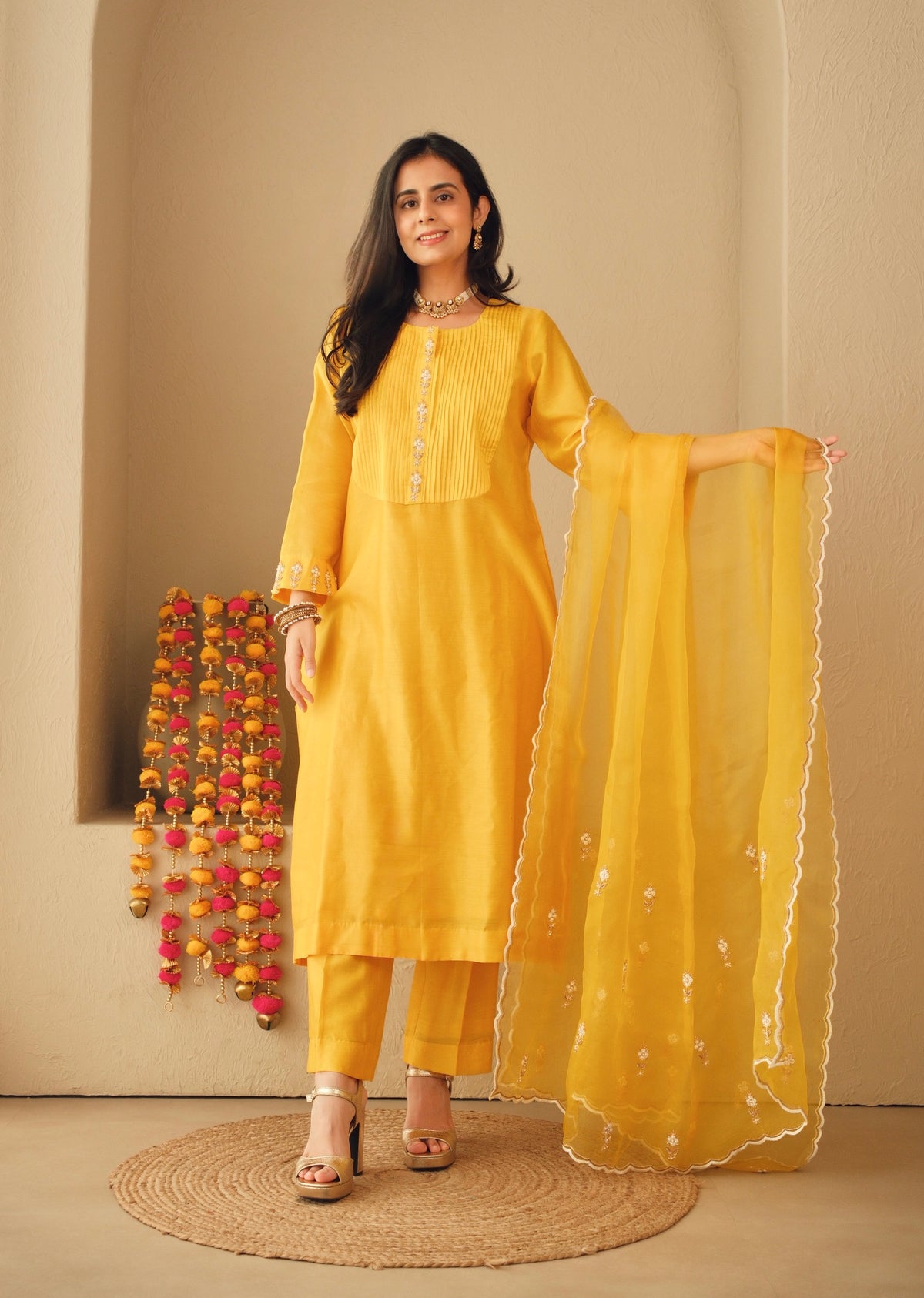 Kesari Noor- Pure Chanderi Suit Set