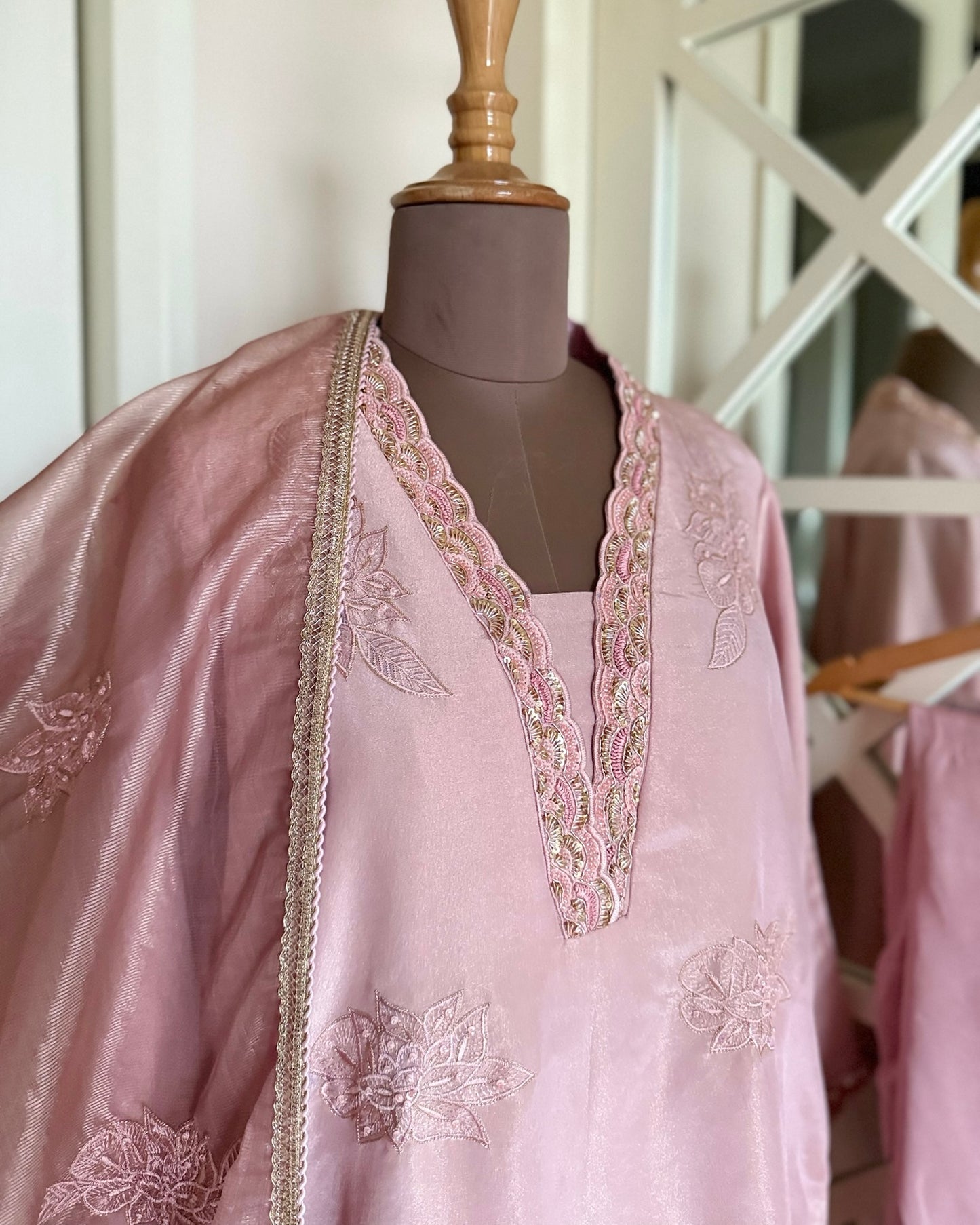 Blush Pink Shimmer Suit