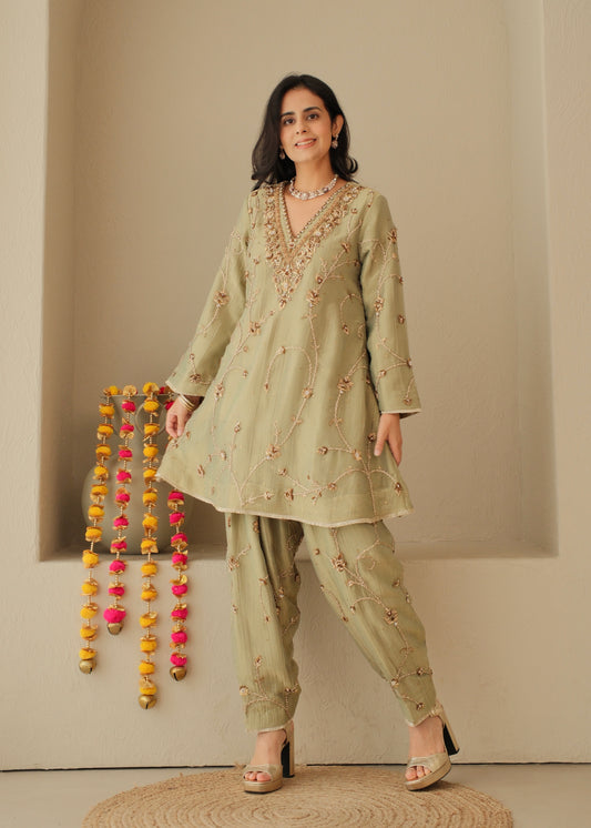Pista Zari- Crushed Tissue Suit