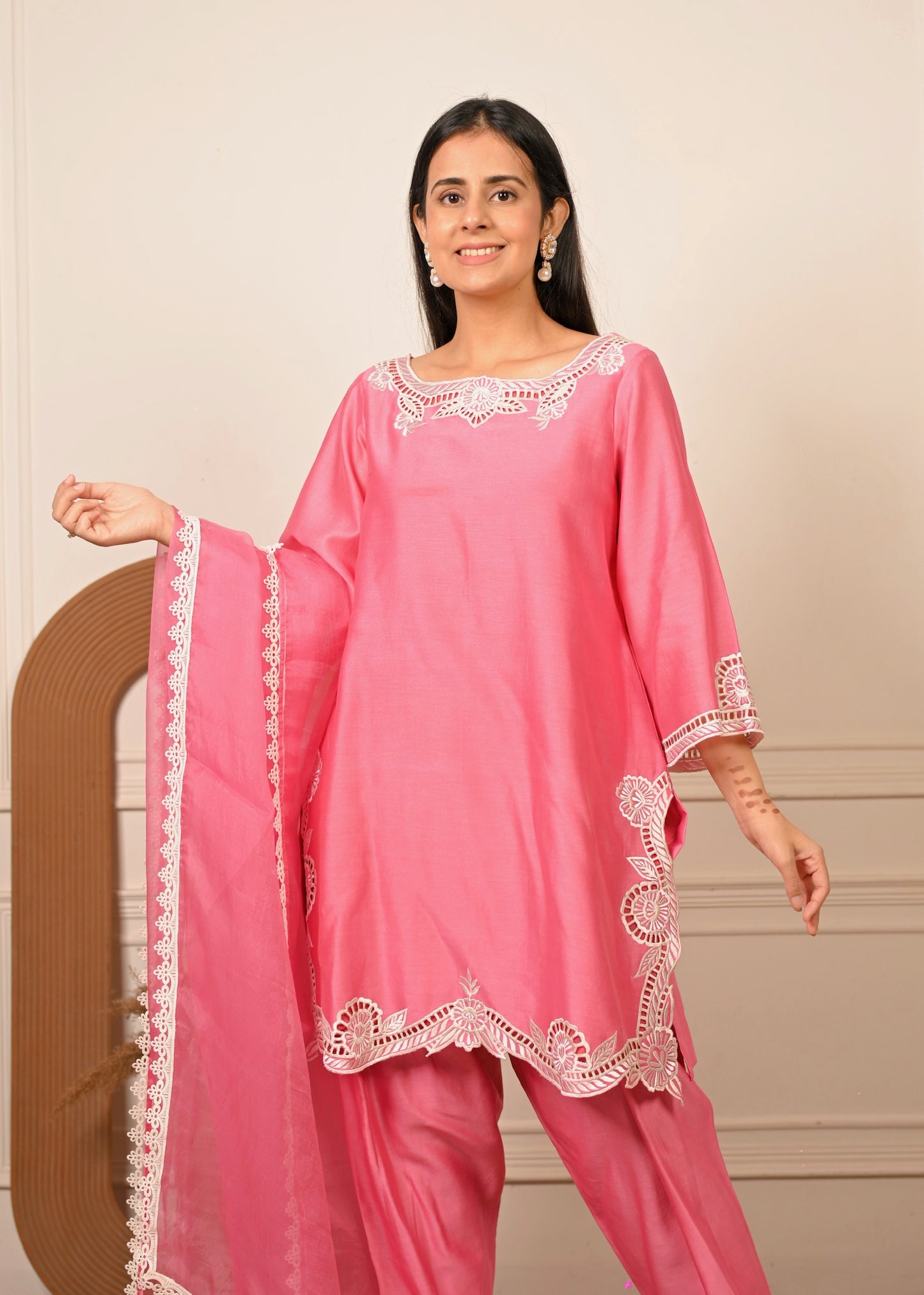 Gulabi Grace – Pure Chanderi Suit Set