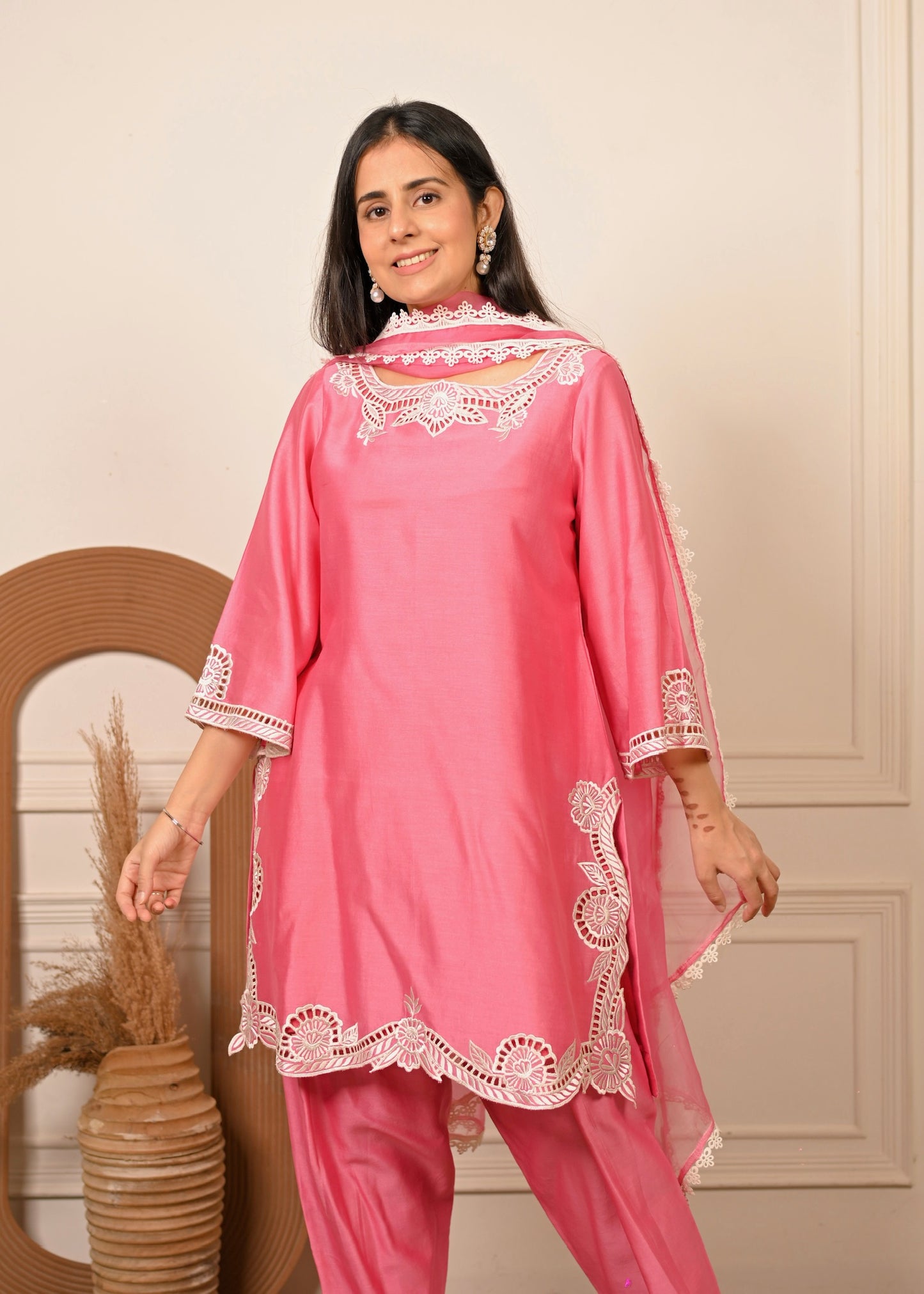 Gulabi Grace – Pure Chanderi Suit Set