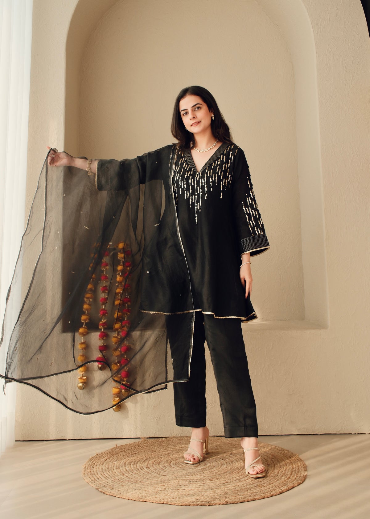Siyah Raat- Pure Chanderi Suit