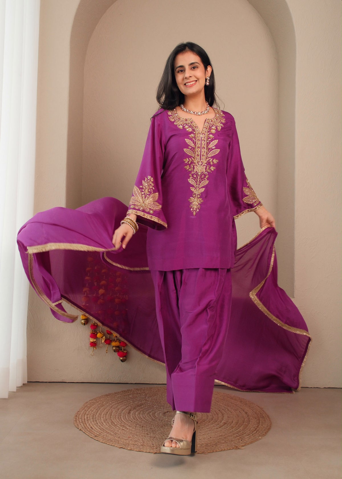 Jaam- Pure Silk Farshi Salwar Set