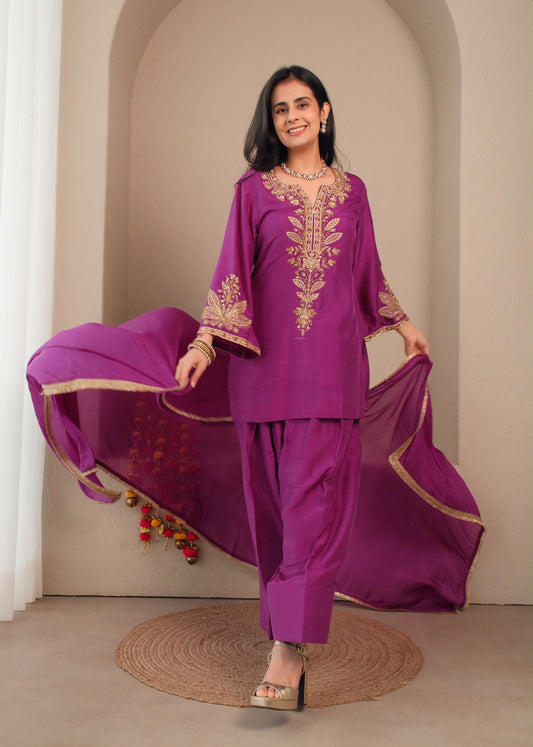 Jaam- Pure Silk Farshi Salwar Set