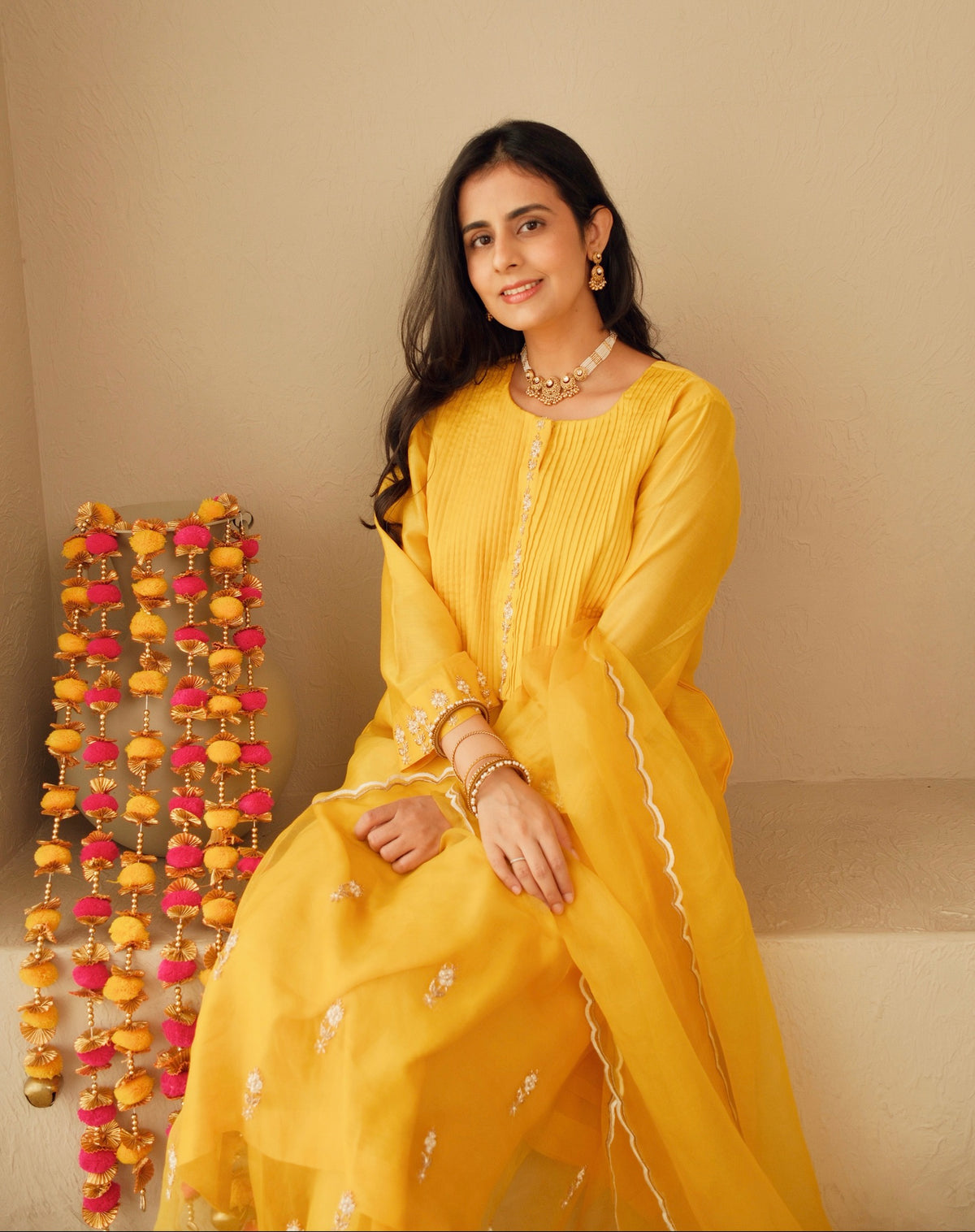 Kesari Noor- Pure Chanderi Suit Set