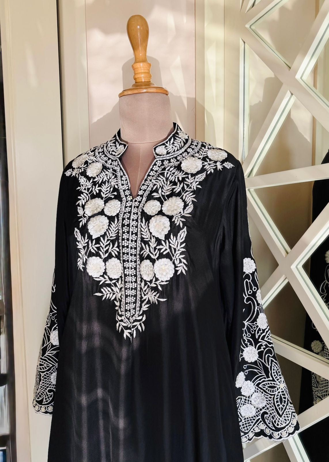 Monochrome Silk Kaftaan