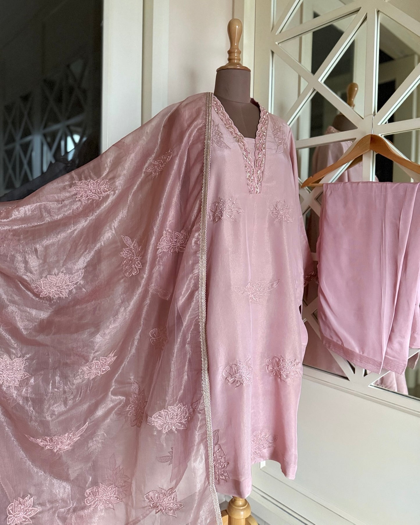 Blush Pink Shimmer Suit