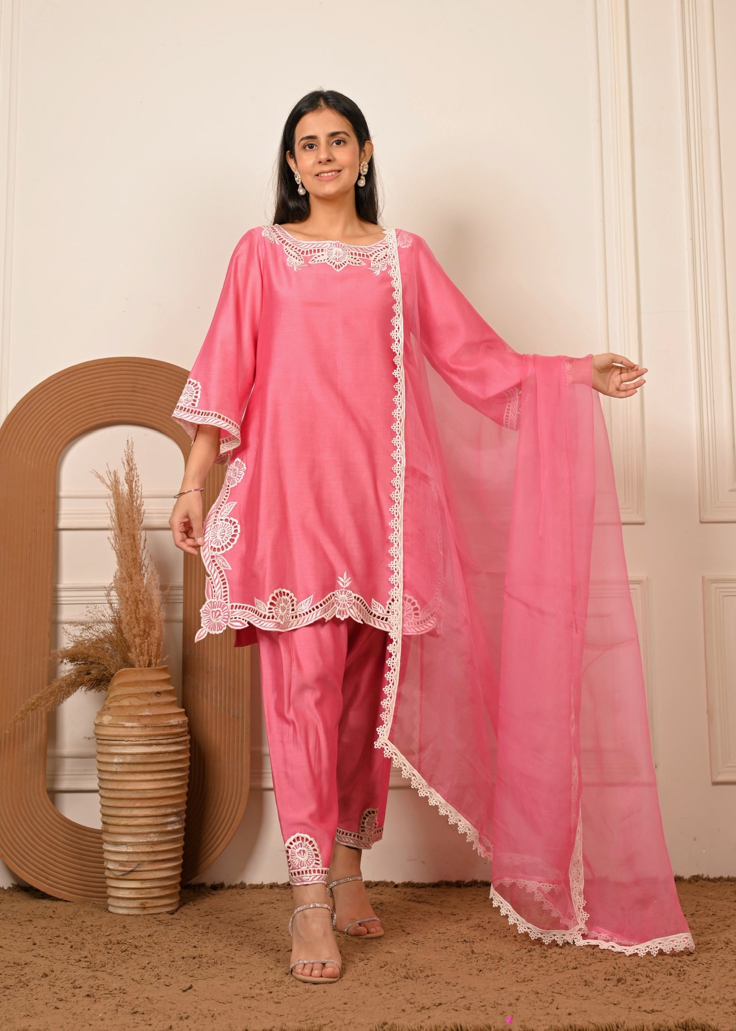 Gulabi Grace – Pure Chanderi Suit Set