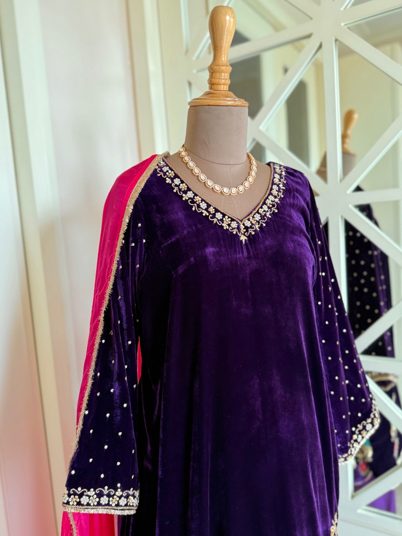 Royal Purple Velvet & Silk Ensemble