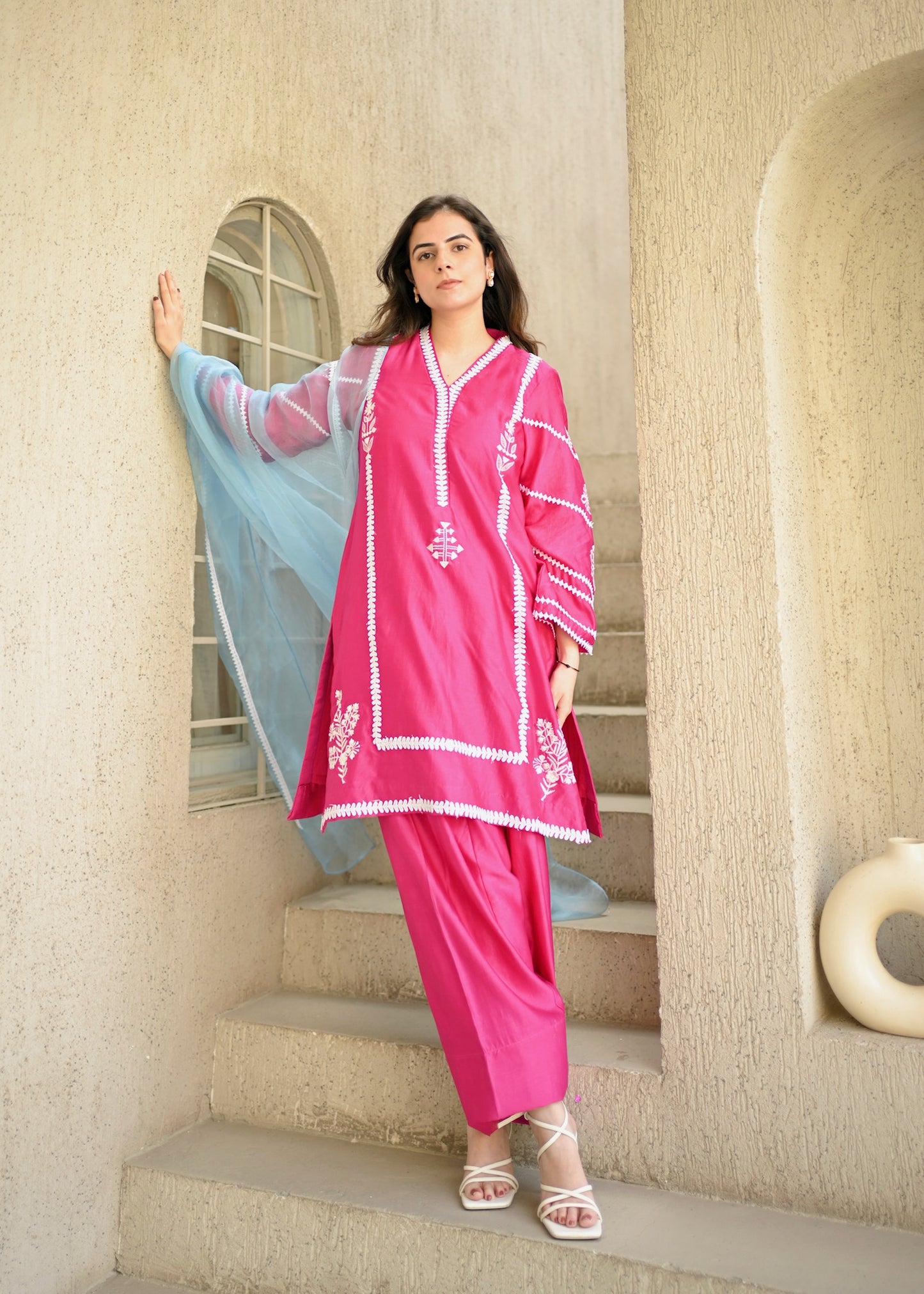 Hot Pink Breeze – Chanderi Suit Set