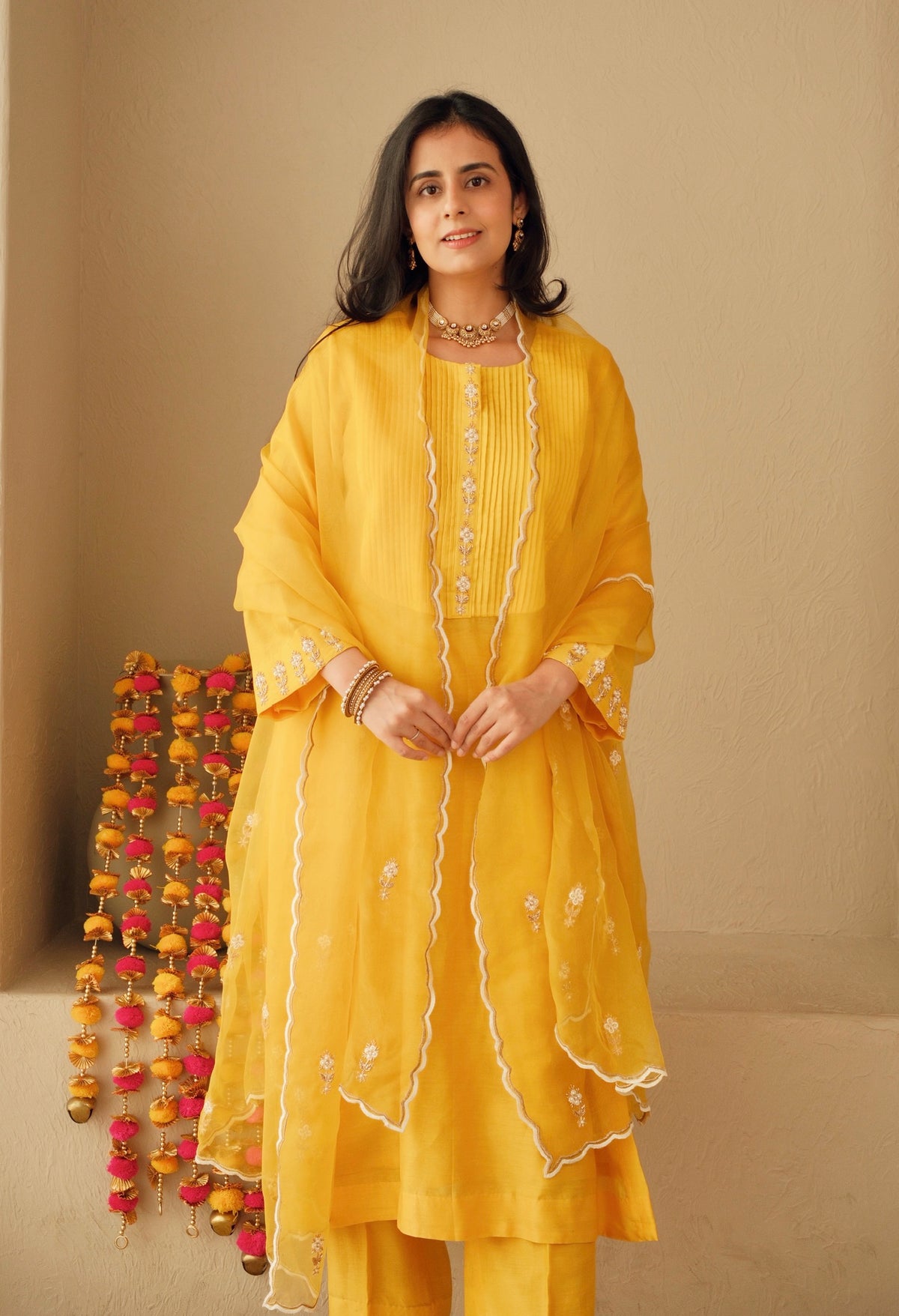 Kesari Noor- Pure Chanderi Suit Set