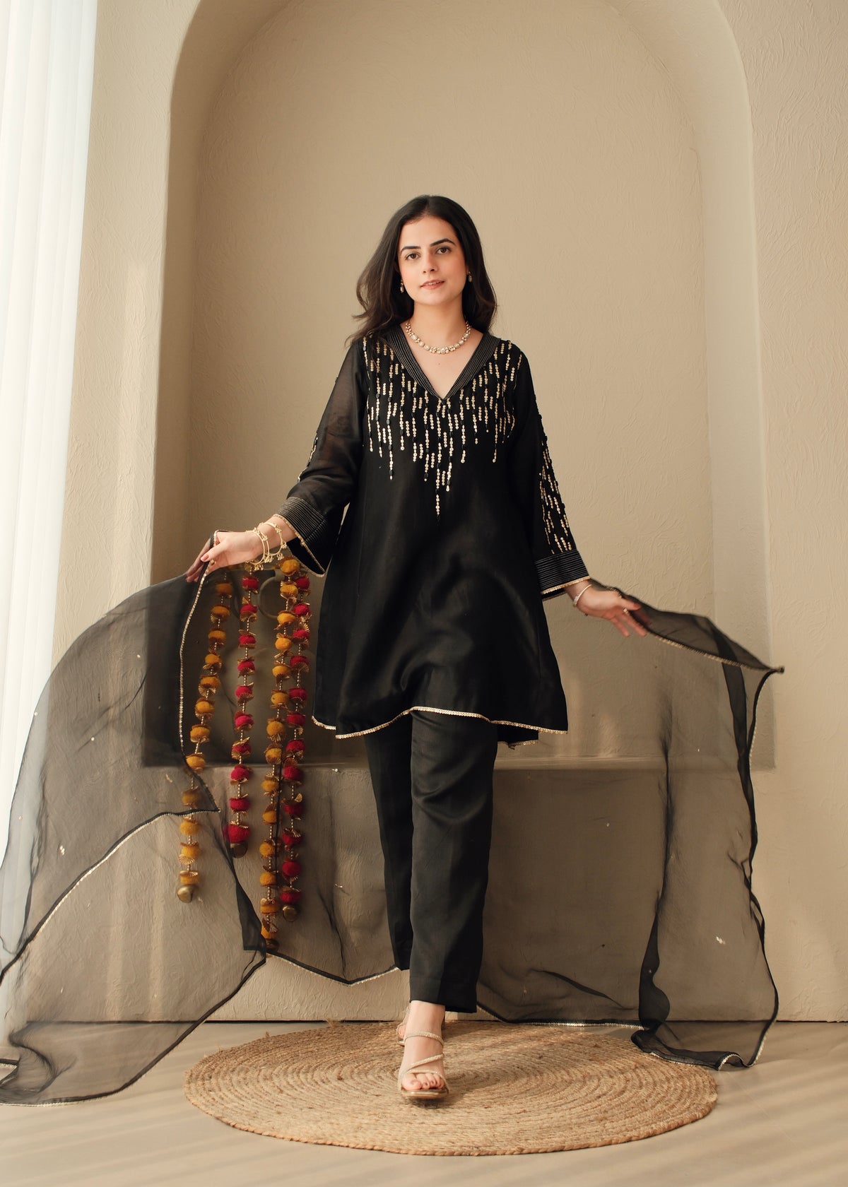 Siyah Raat- Pure Chanderi Suit