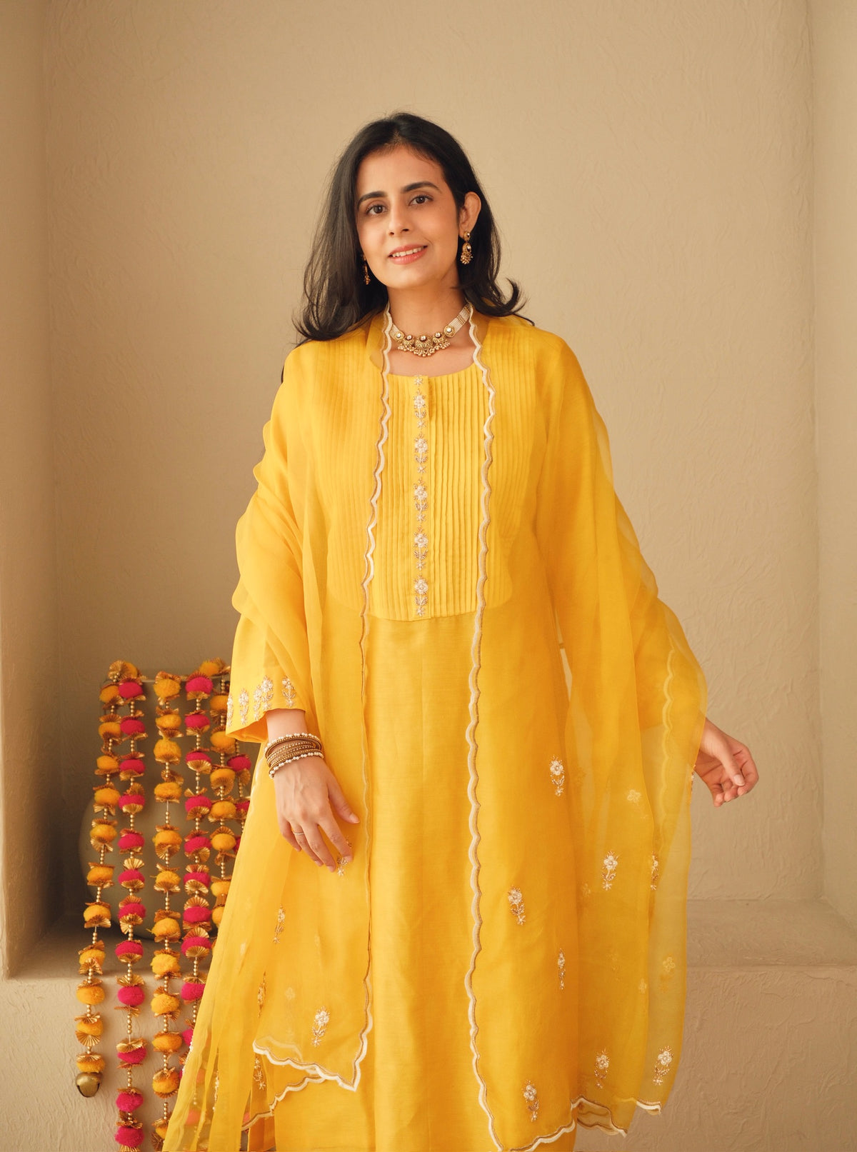 Kesari Noor- Pure Chanderi Suit Set