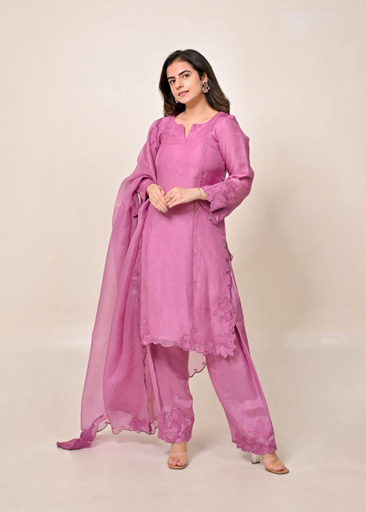 Mauve Pure Organza Ensemble