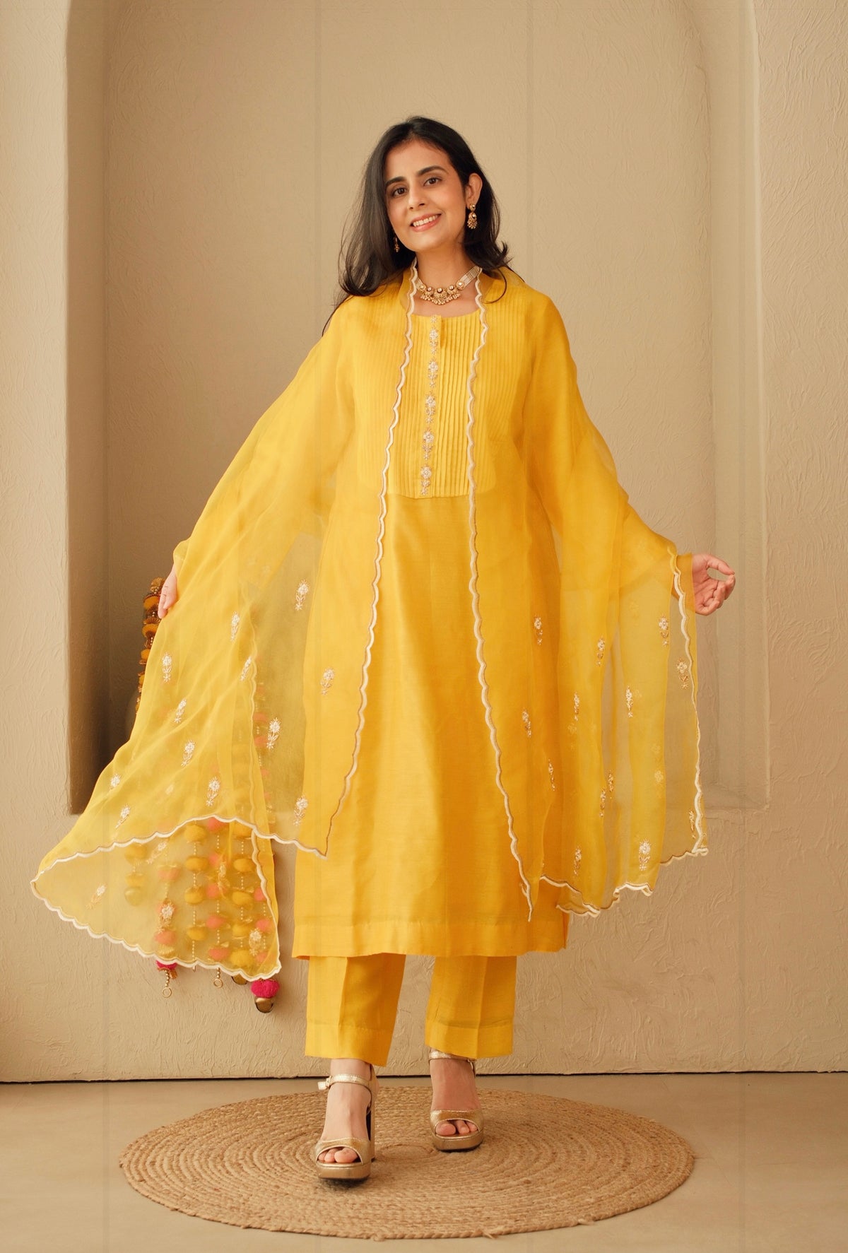Kesari Noor- Pure Chanderi Suit Set