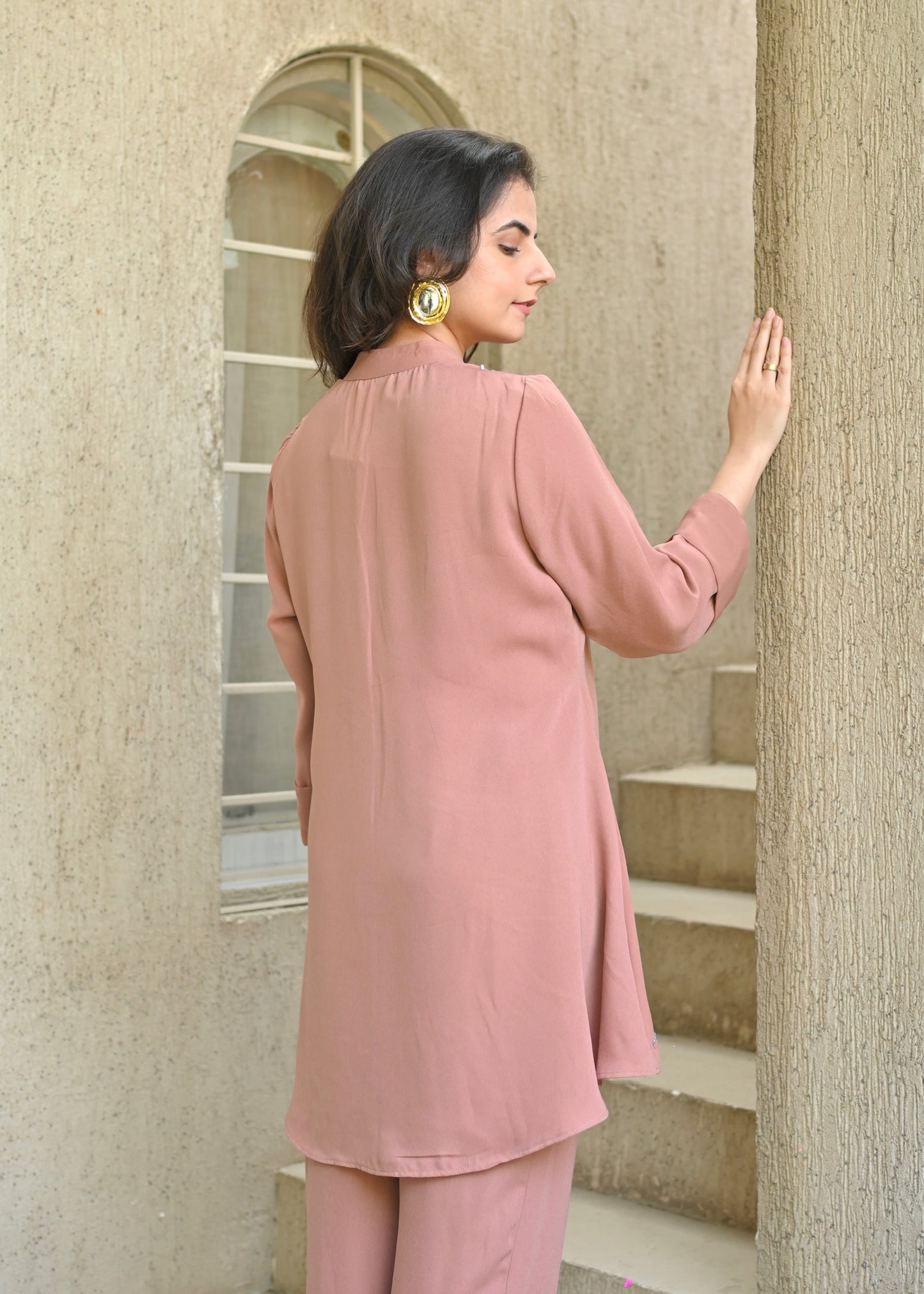 Blush Wave Double Georgette Co-ord Set